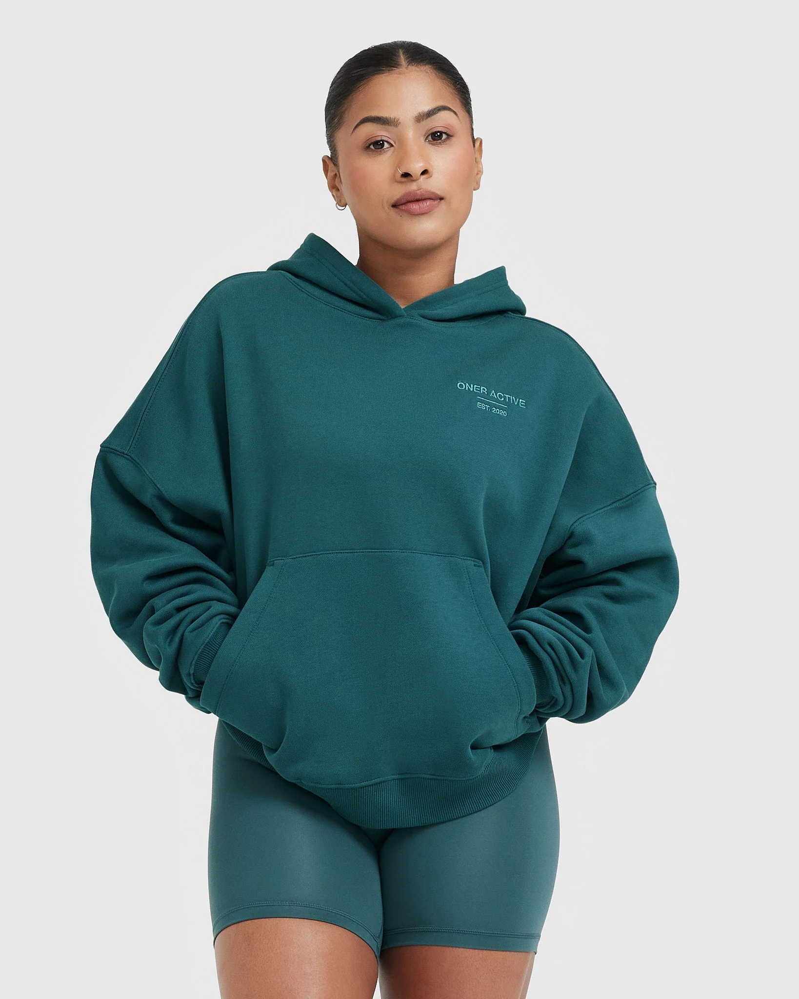 All Day Est 2020 Oversized Hoodie | Marine Teal - Image 3