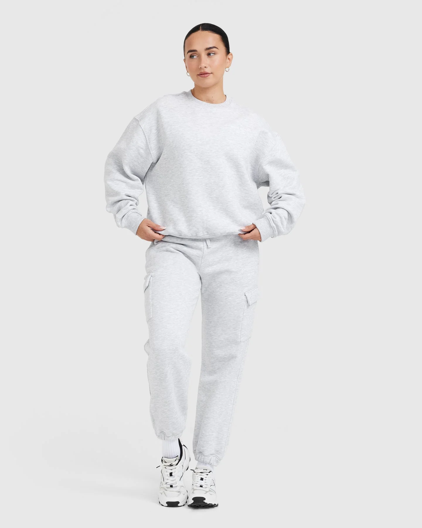 All Day Est 2020 Oversized Sweatshirt | Light Grey Marl - Image 3