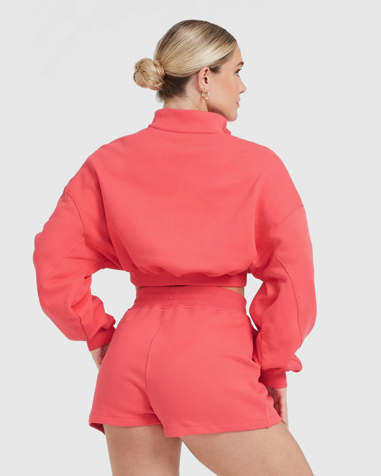 All Day Lightweight Crop 1/4 Zip Sweatshirt | Sweet Red - Image 2