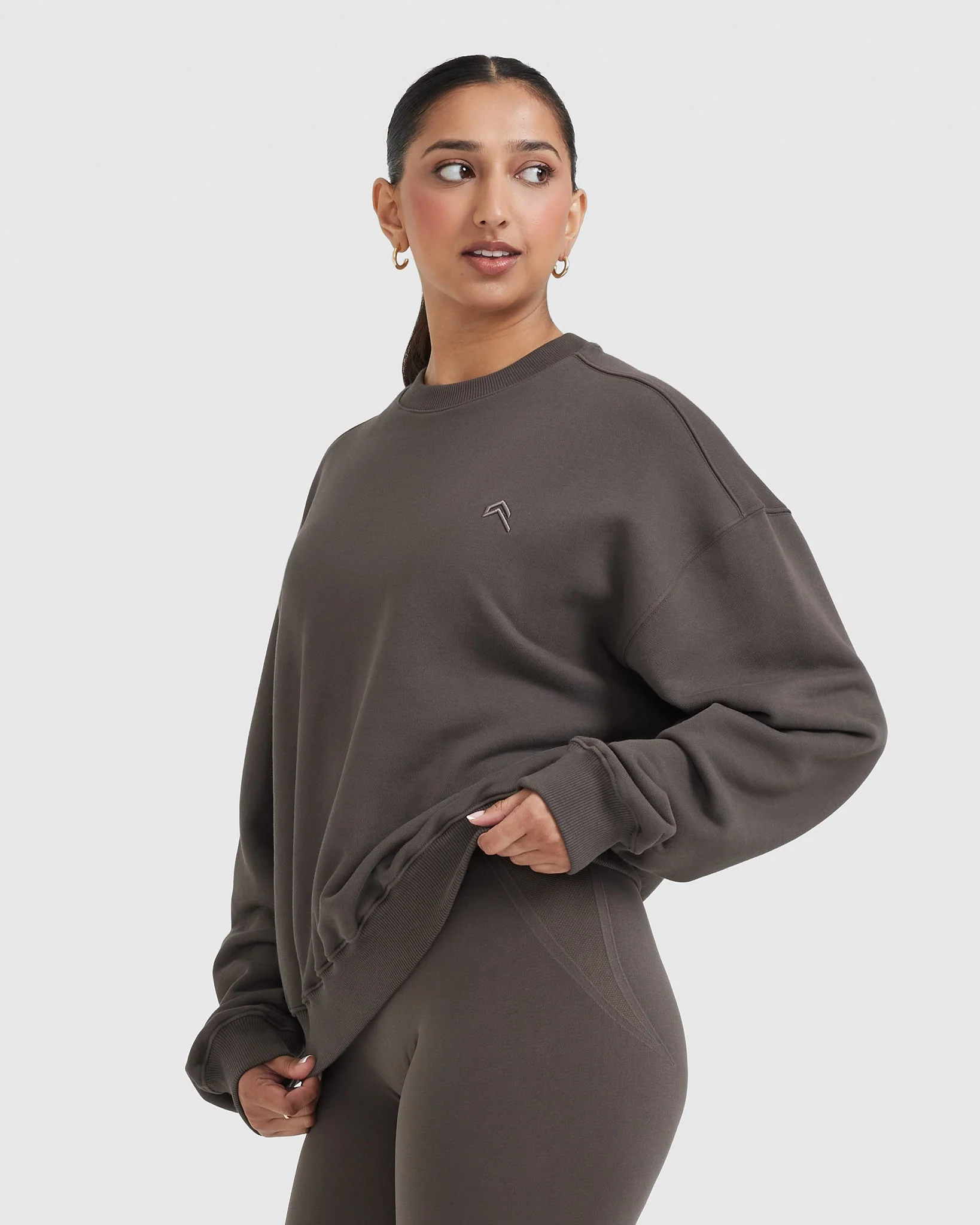 All Day Lightweight Oversized Sweatshirt | Deep Taupe - Image 3