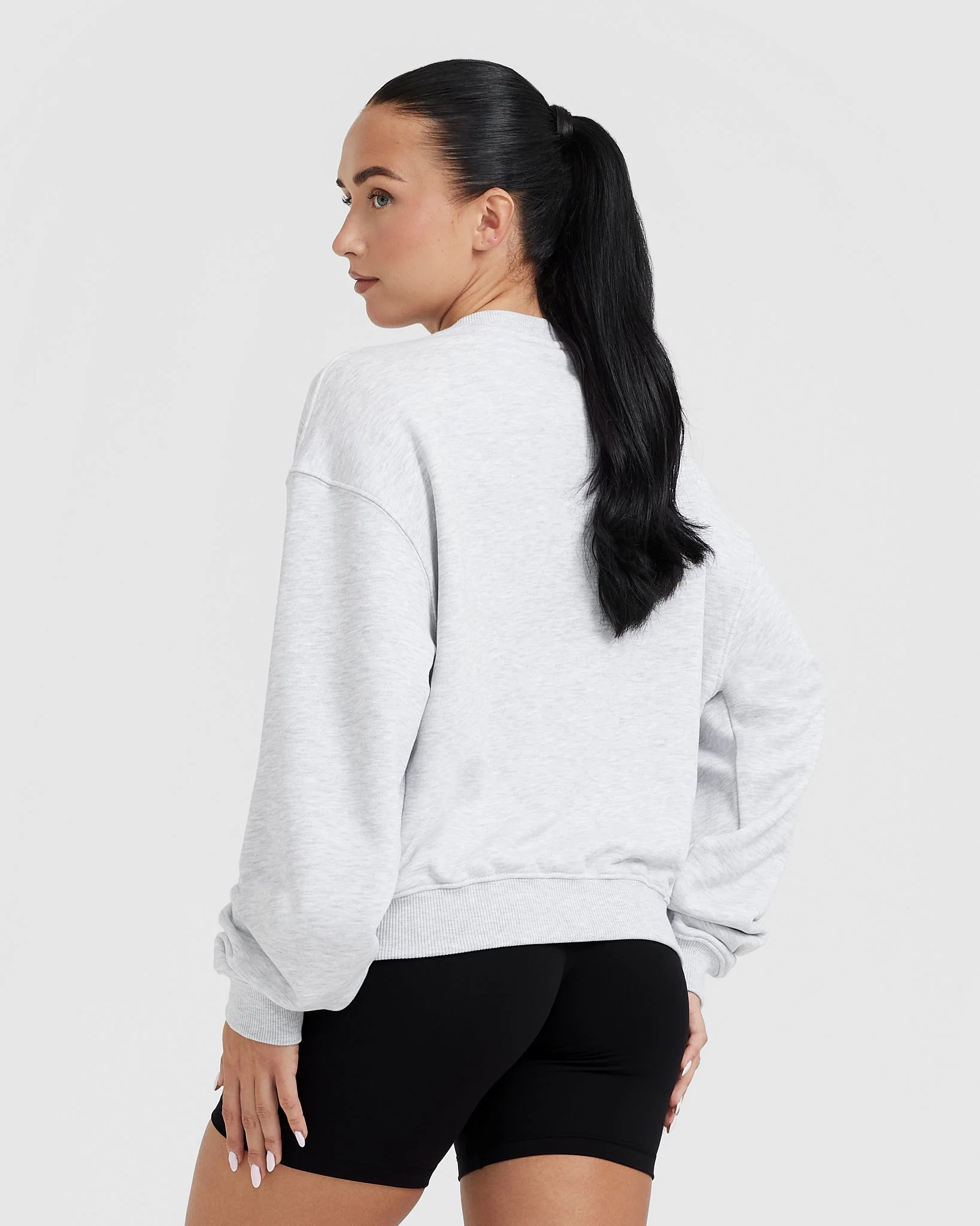 All Day Lightweight Oversized Sweatshirt | Light Grey Marl - Image 2