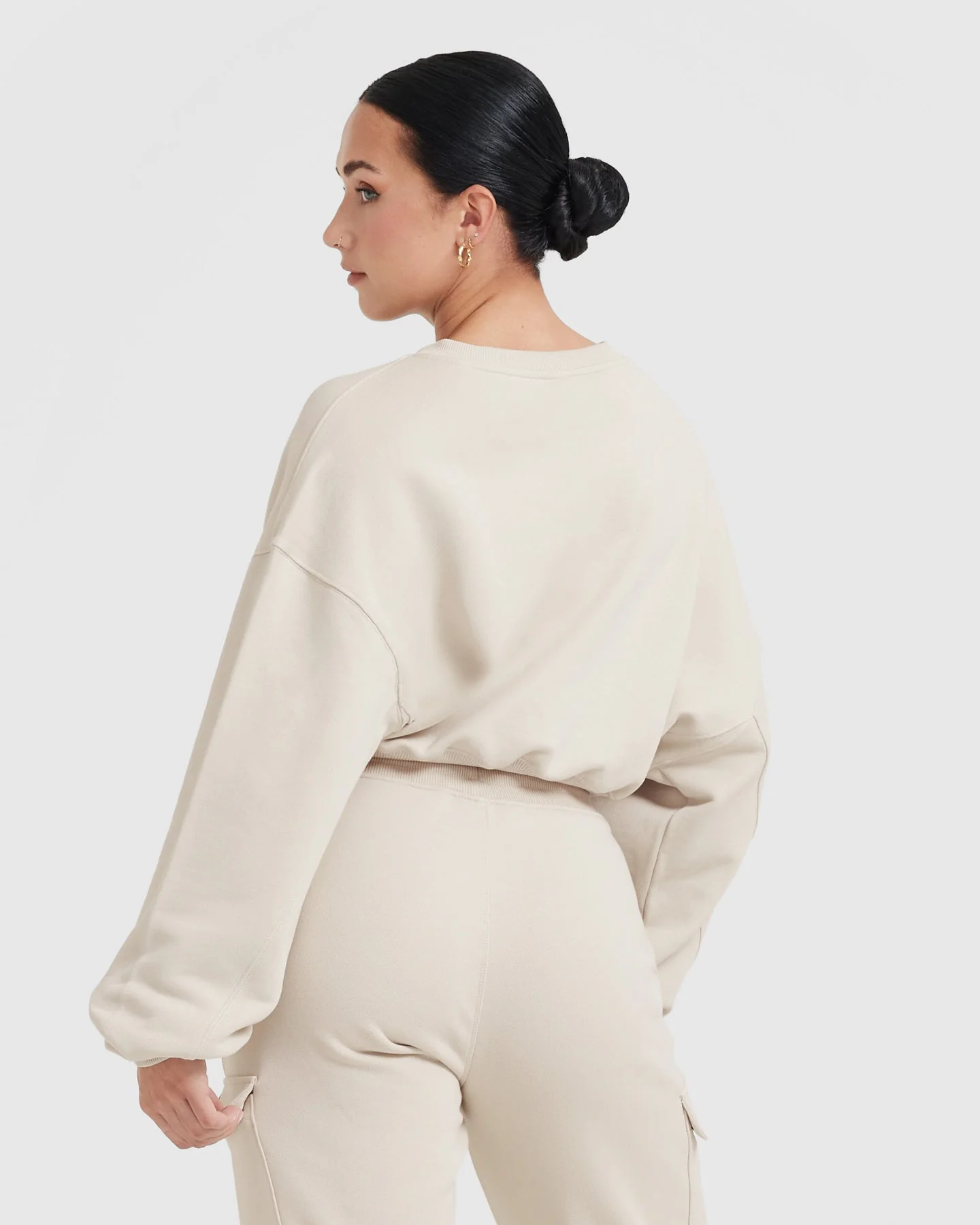 All Day Lightweight Oversized V Neck Sweatshirt | Sand - Image 2