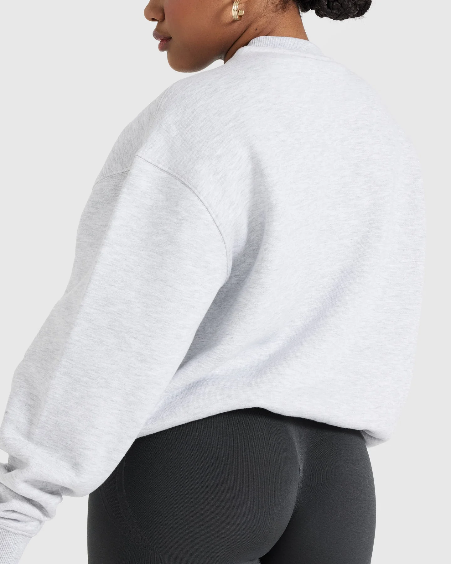 All Day Varsity Oversized Sweatshirt | Light Grey Marl - Image 5