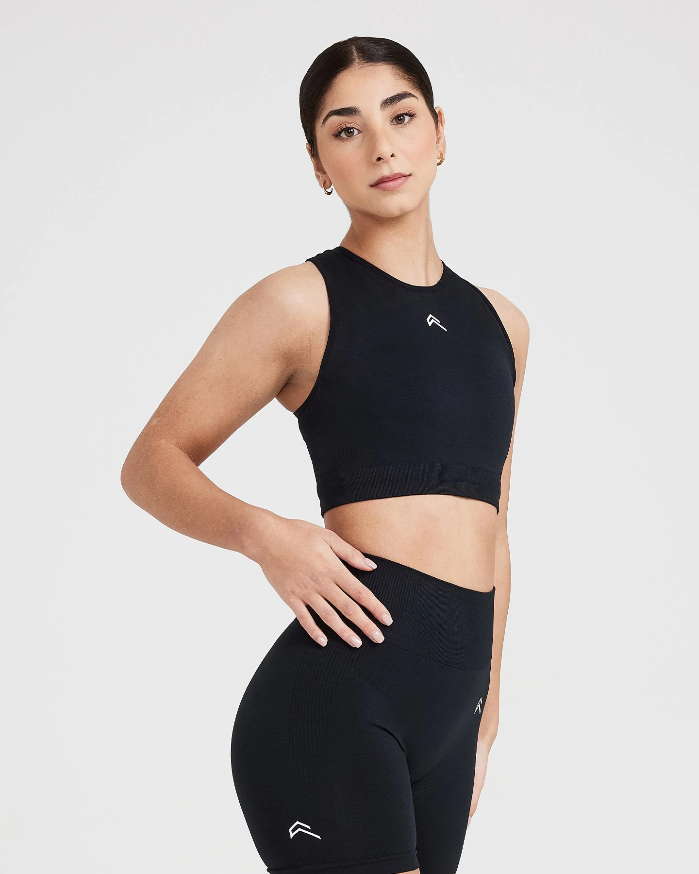 Classic Seamless 2.0 Crop Top | Black Marl - Image 2