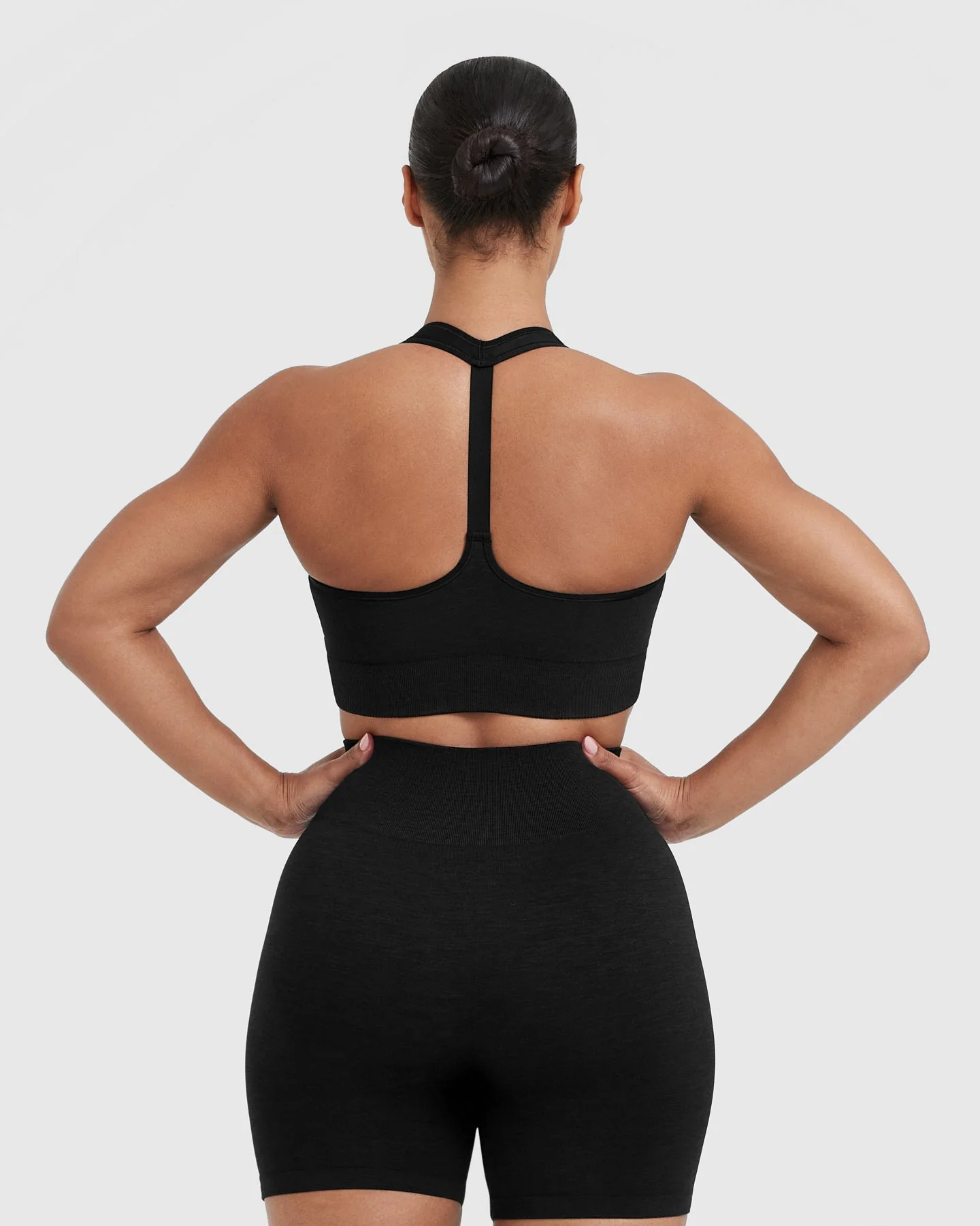 Classic Seamless 2.0 V Neck Bralette | Black Marl - Image 2