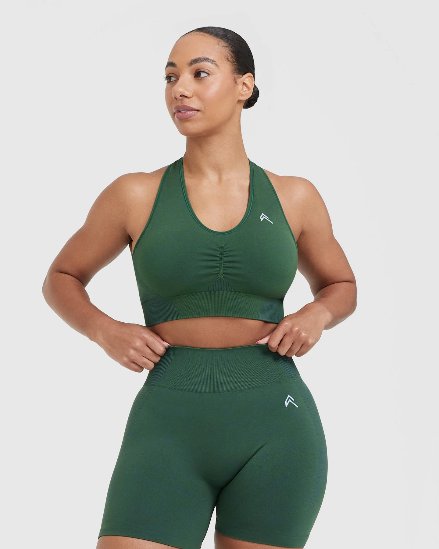 Classic Seamless 2.0 V Neck Bralette | Evergreen Marl
