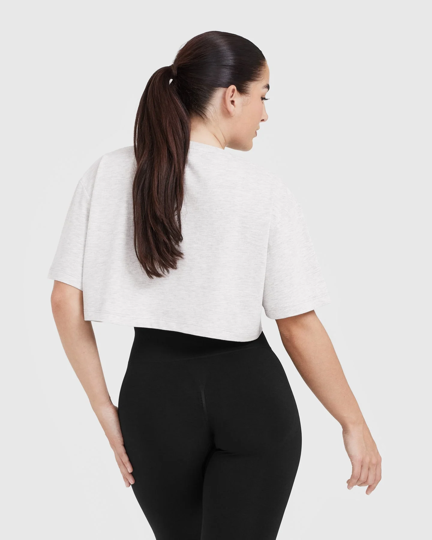 Classic Crop Lightweight T-Shirt | Grey Marl - Image 2
