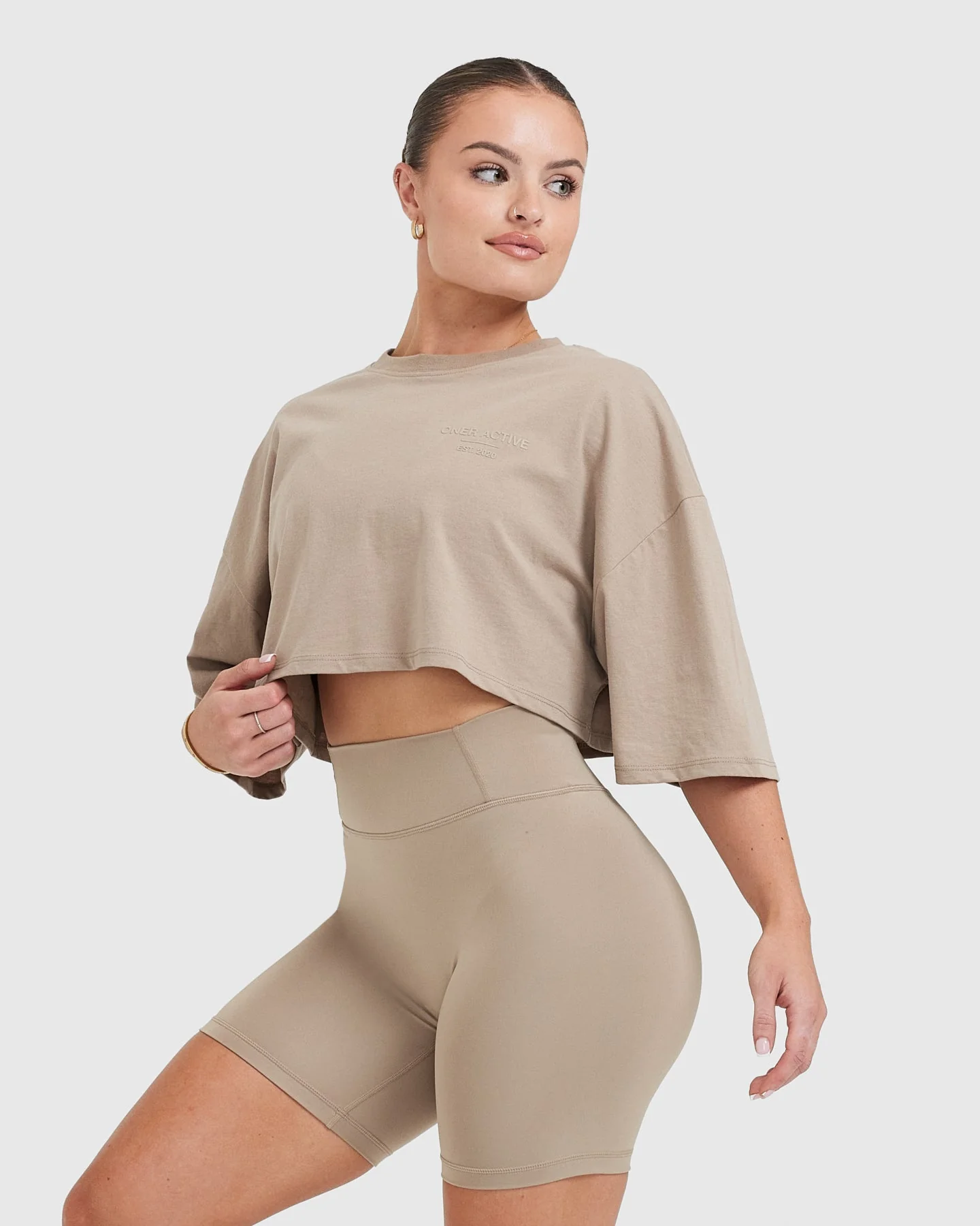 Classic Lifters Graphic Relaxed Crop Lightweight T-Shirt | Sandstone - Image 3