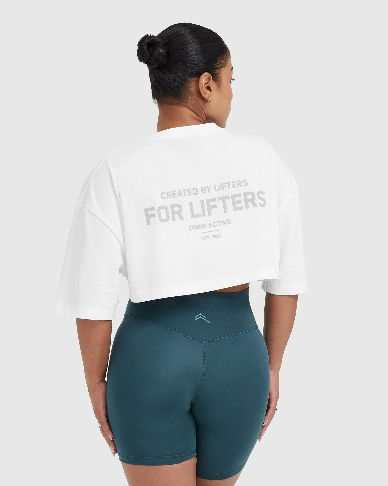 Classic Lifters Graphic Relaxed Crop Lightweight T-Shirt | White - Image 2