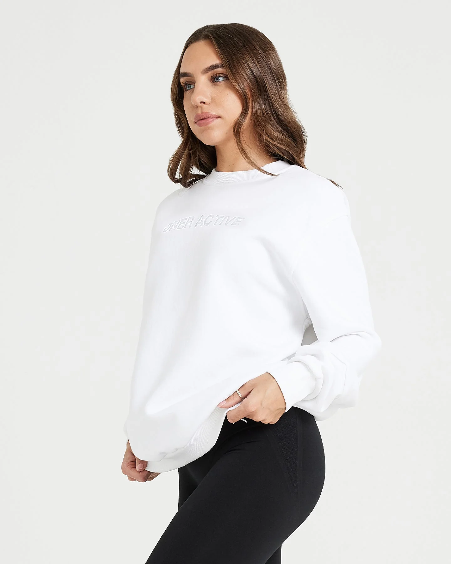 Classic Lounge Oversized Crew Neck | White - Image 3
