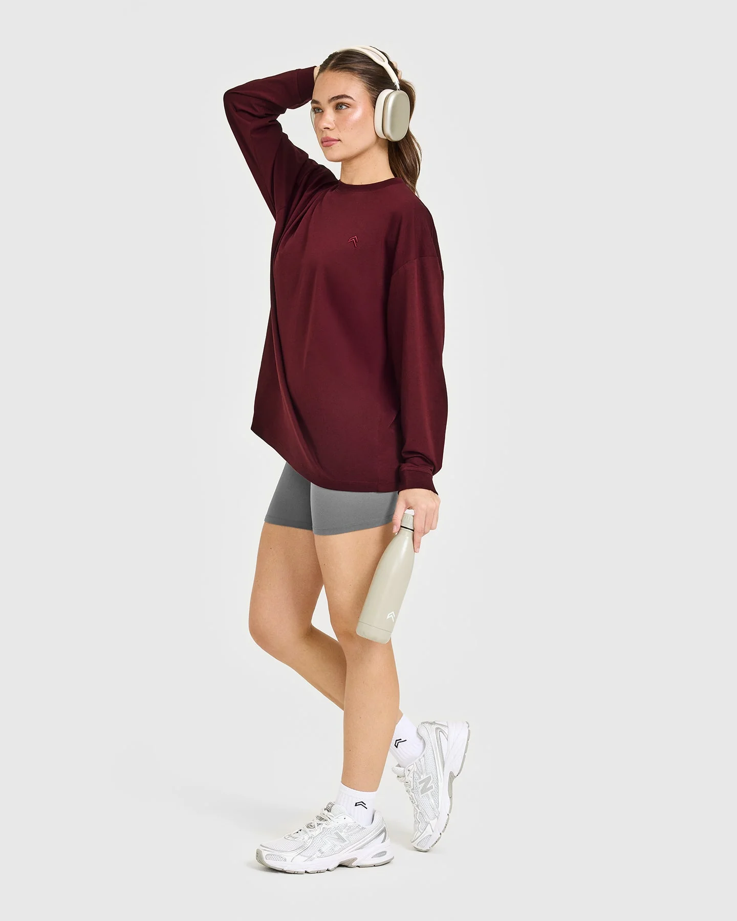Classic Oversized Lightweight Long Sleeve Top | Rosewood - Image 3