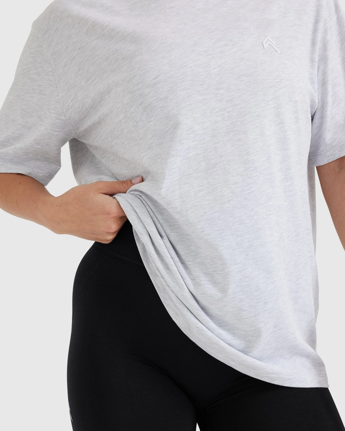 Classic Oversized Lightweight T-Shirt | Light Grey Marl - Image 5
