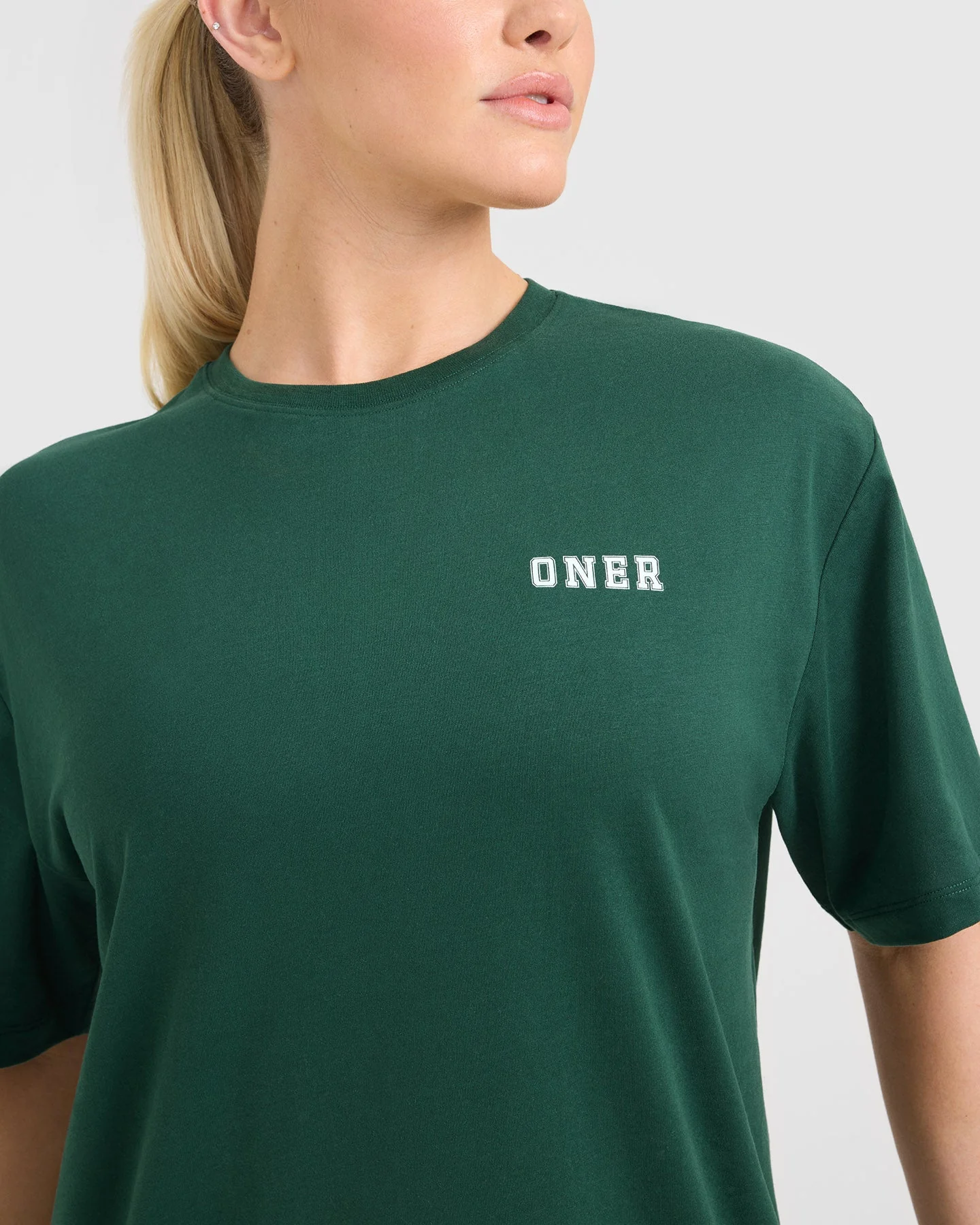 Classic Oversized Lightweight T-Shirt with Printed Logo | Racing Green - Image 4