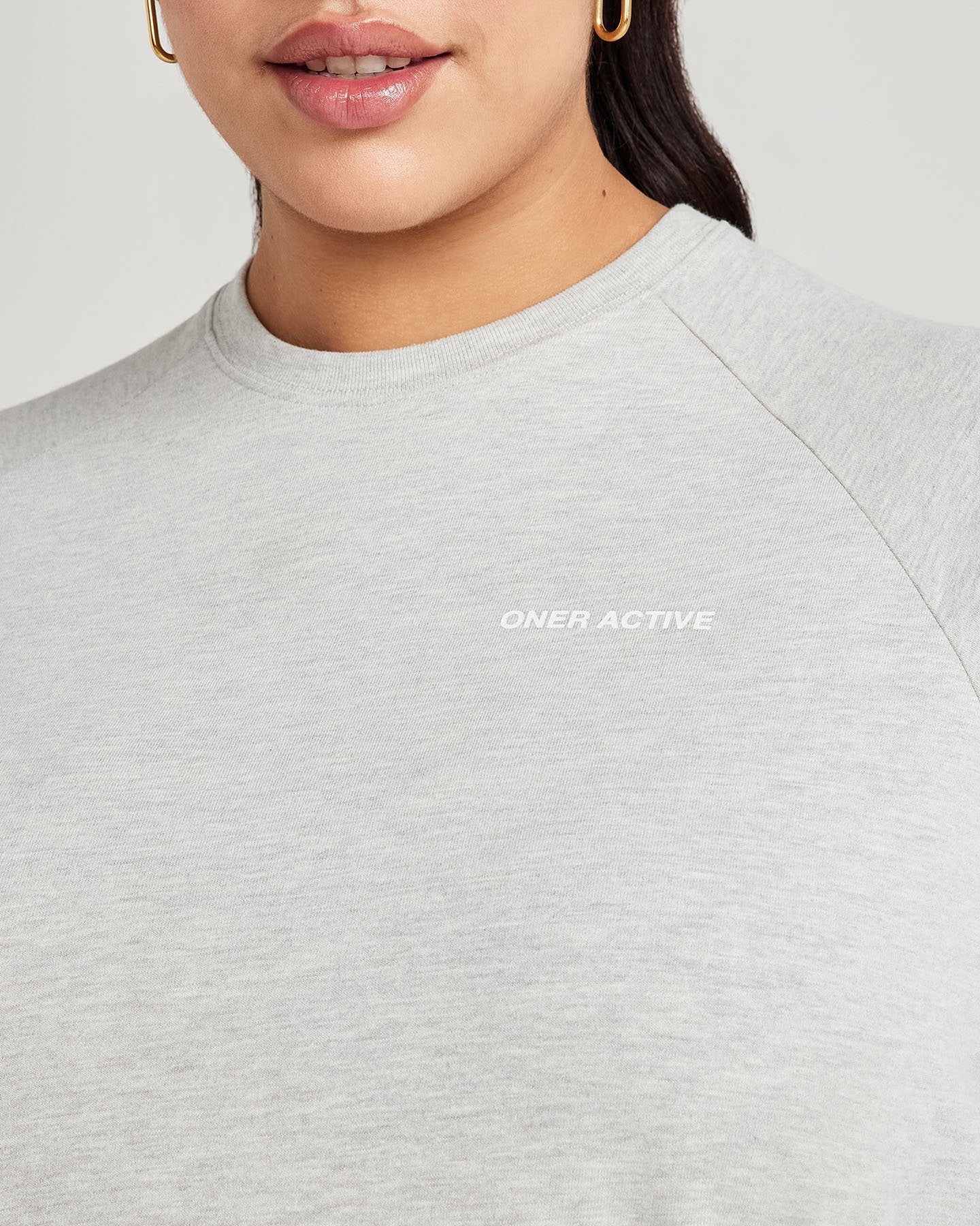 Classic Oversized Long Sleeve Tee | Silver Marl - Image 4