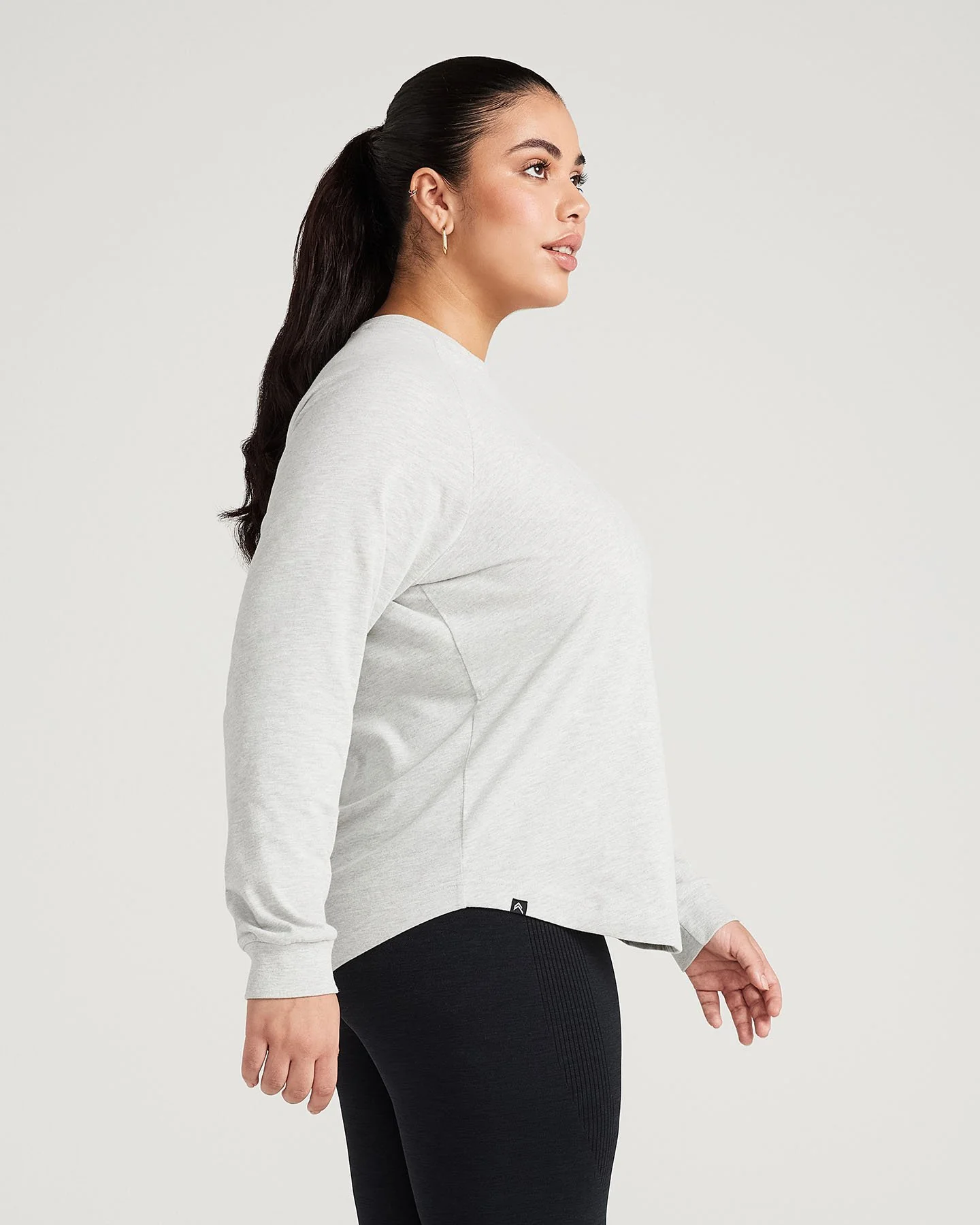 Classic Oversized Long Sleeve Tee | Silver Marl - Image 5