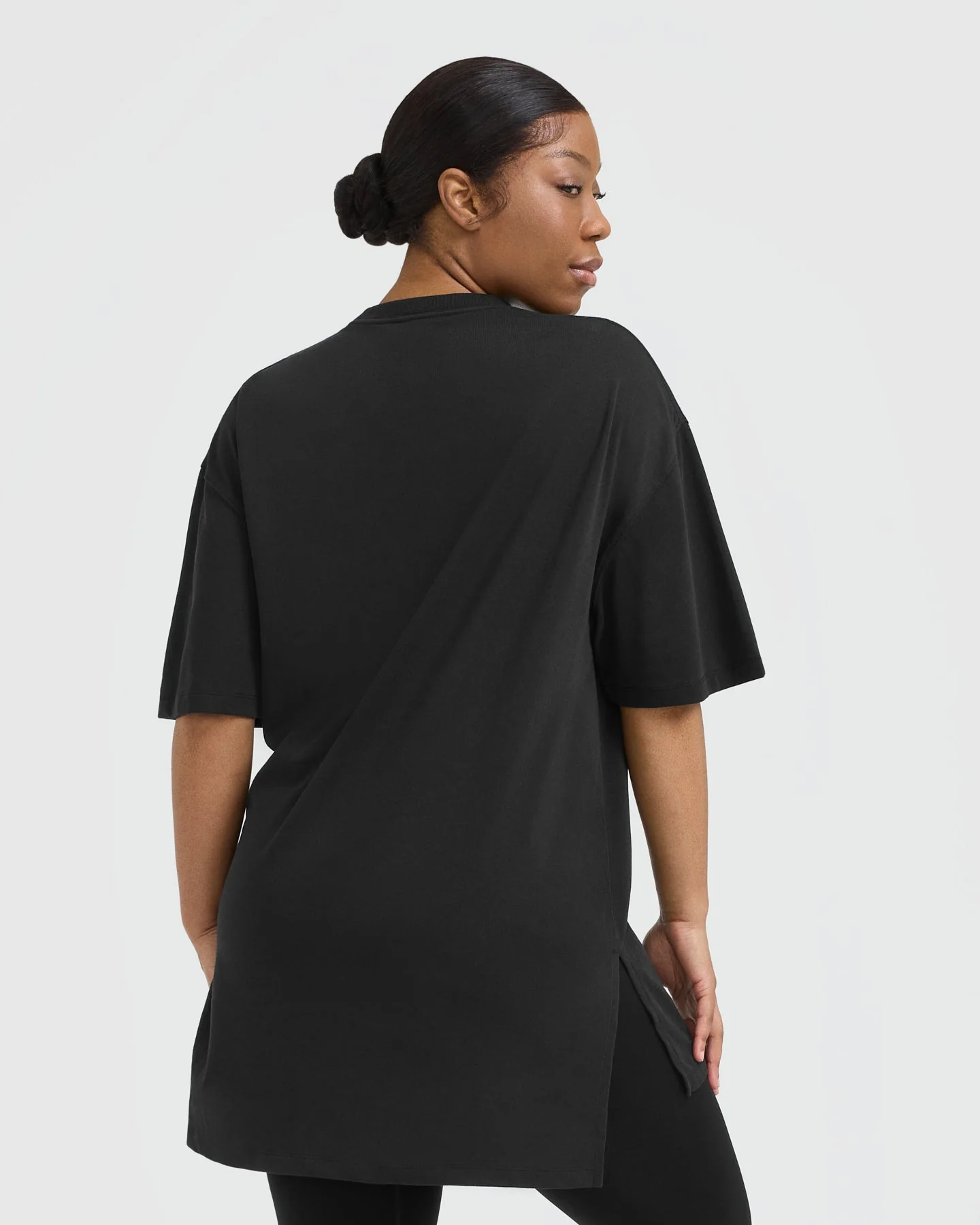 Classic Oversized Longline T-Shirt | Black - Image 2