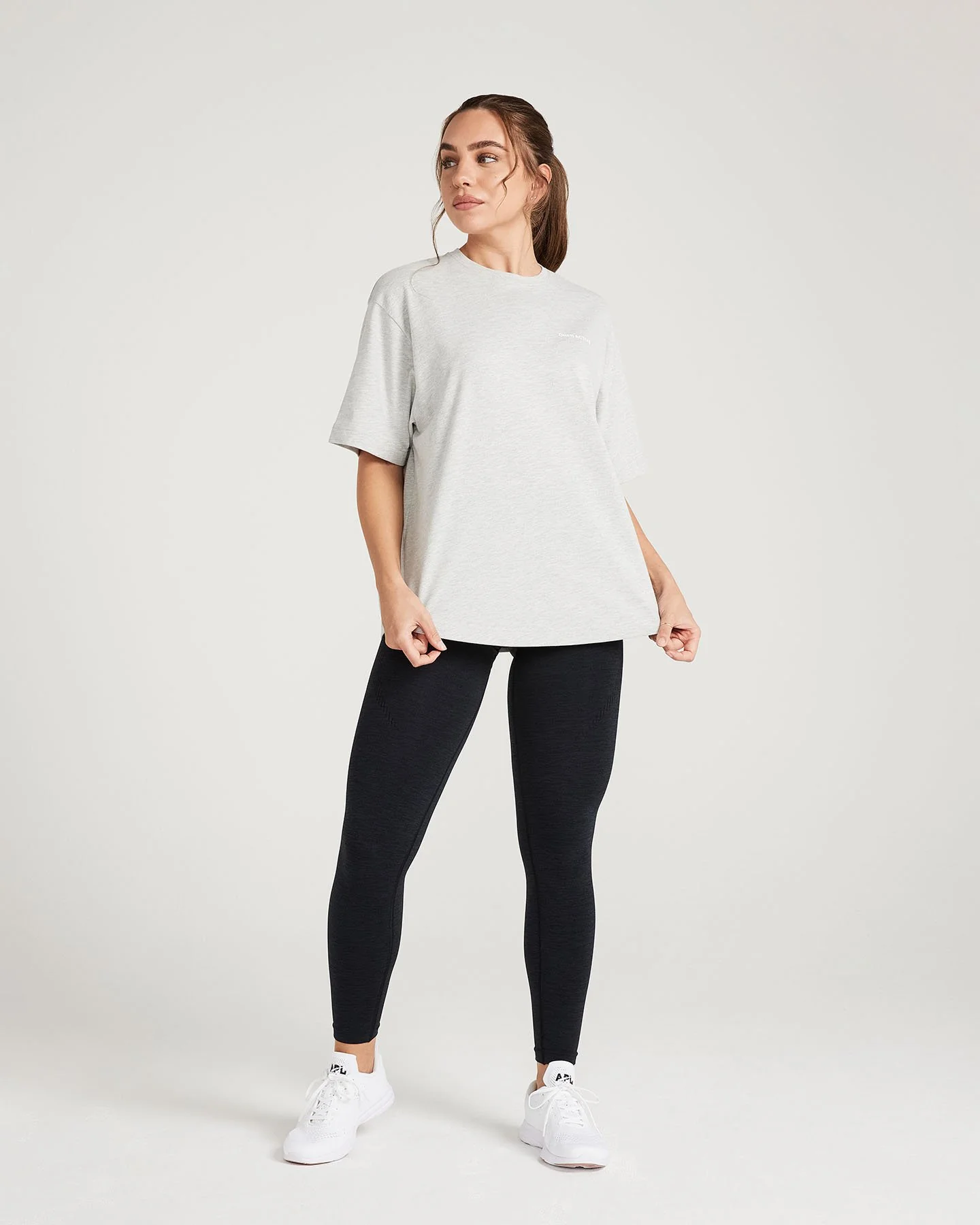 Classic Oversized Short Sleeve Tee | Silver Marl - Image 3