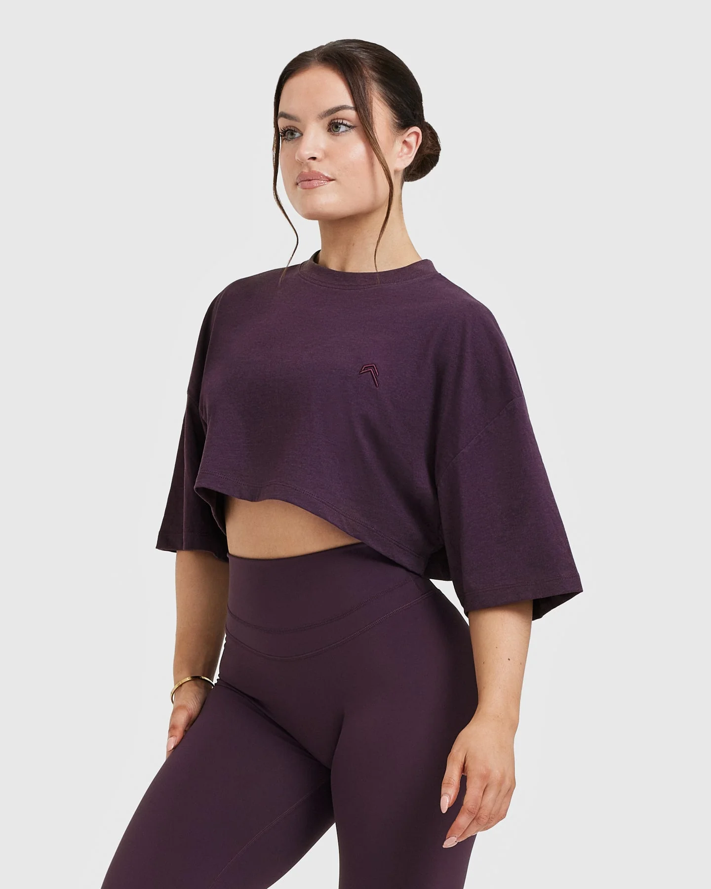 Classic Relaxed Crop Lightweight T-Shirt | Blackberry Purple - Image 3
