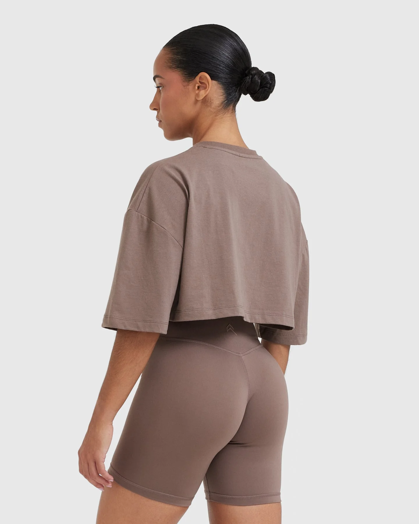 Classic Relaxed Crop Lightweight T-Shirt | Cool Brown - Image 2