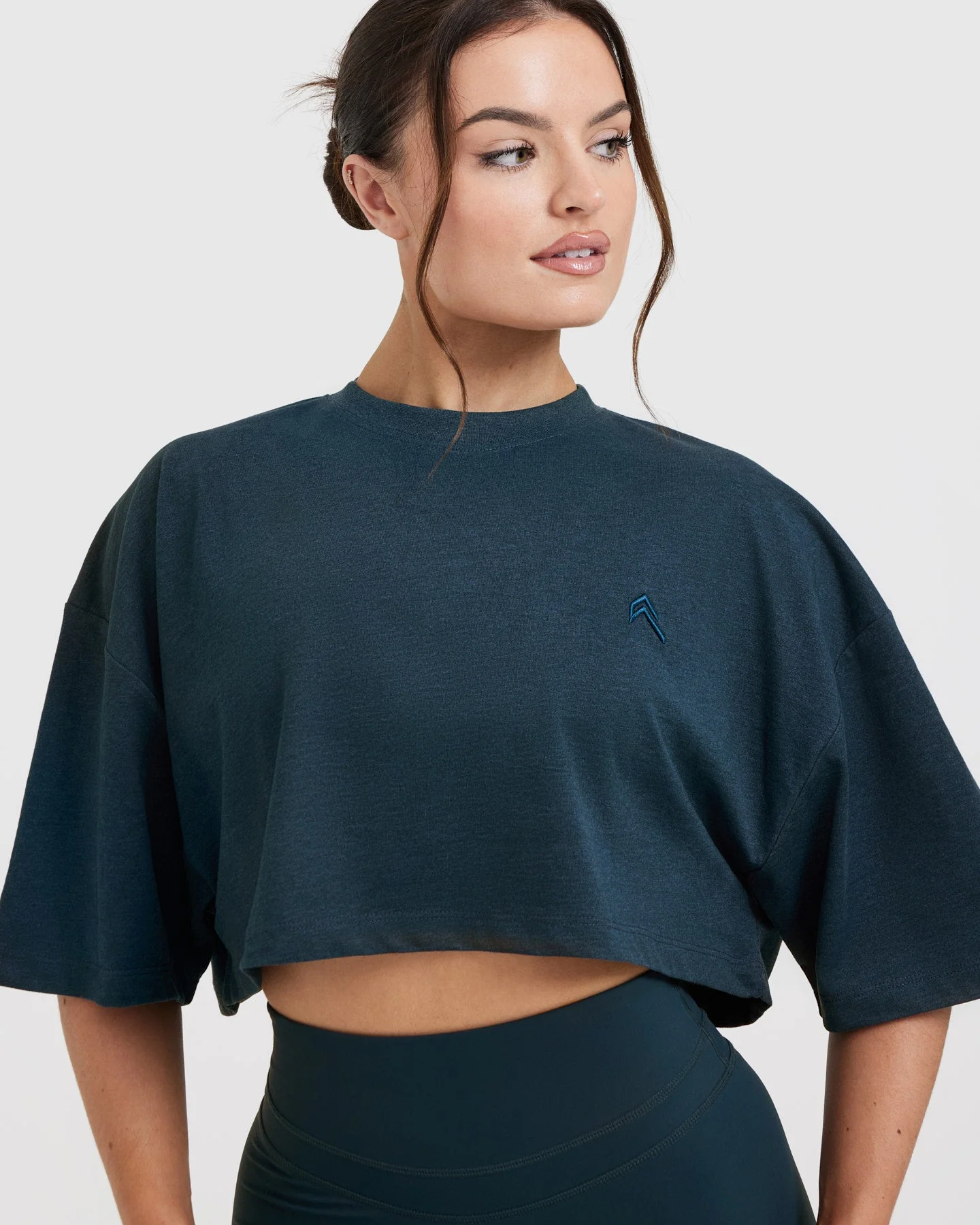 Classic Relaxed Crop Lightweight T-Shirt | Oil Blue - Image 4