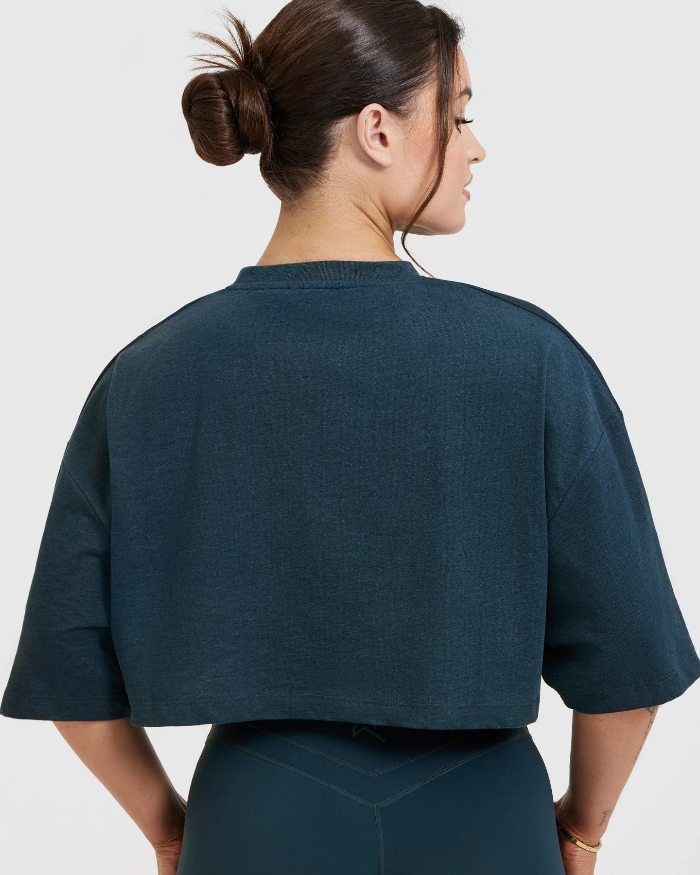 Classic Relaxed Crop Lightweight T-Shirt | Oil Blue - Image 5