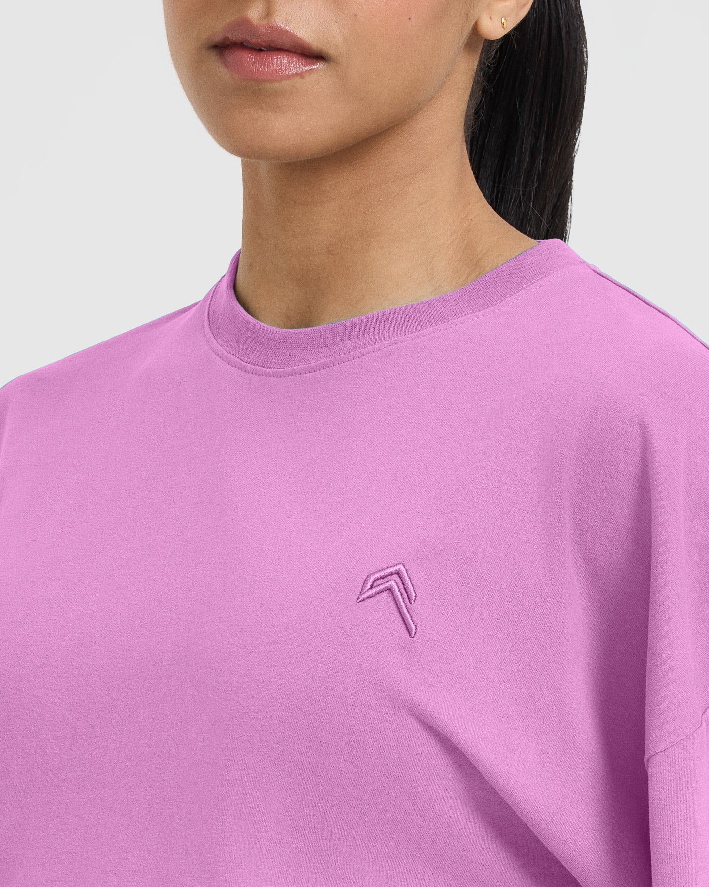 Classic Relaxed Crop Lightweight T-Shirt | Orchid Purple - Image 4