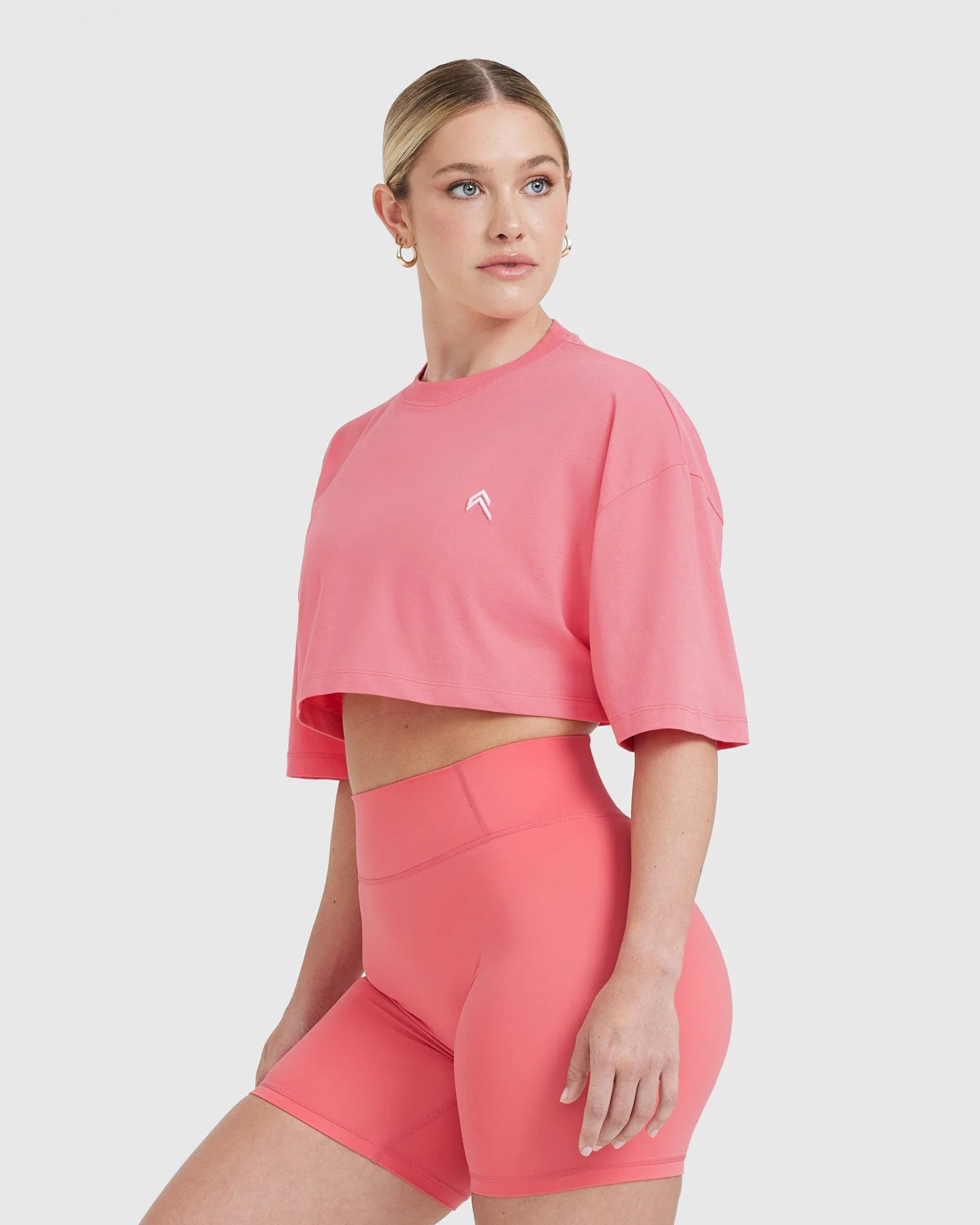 Classic Relaxed Crop Lightweight T-Shirt | Washed Amplify Pink - Image 3