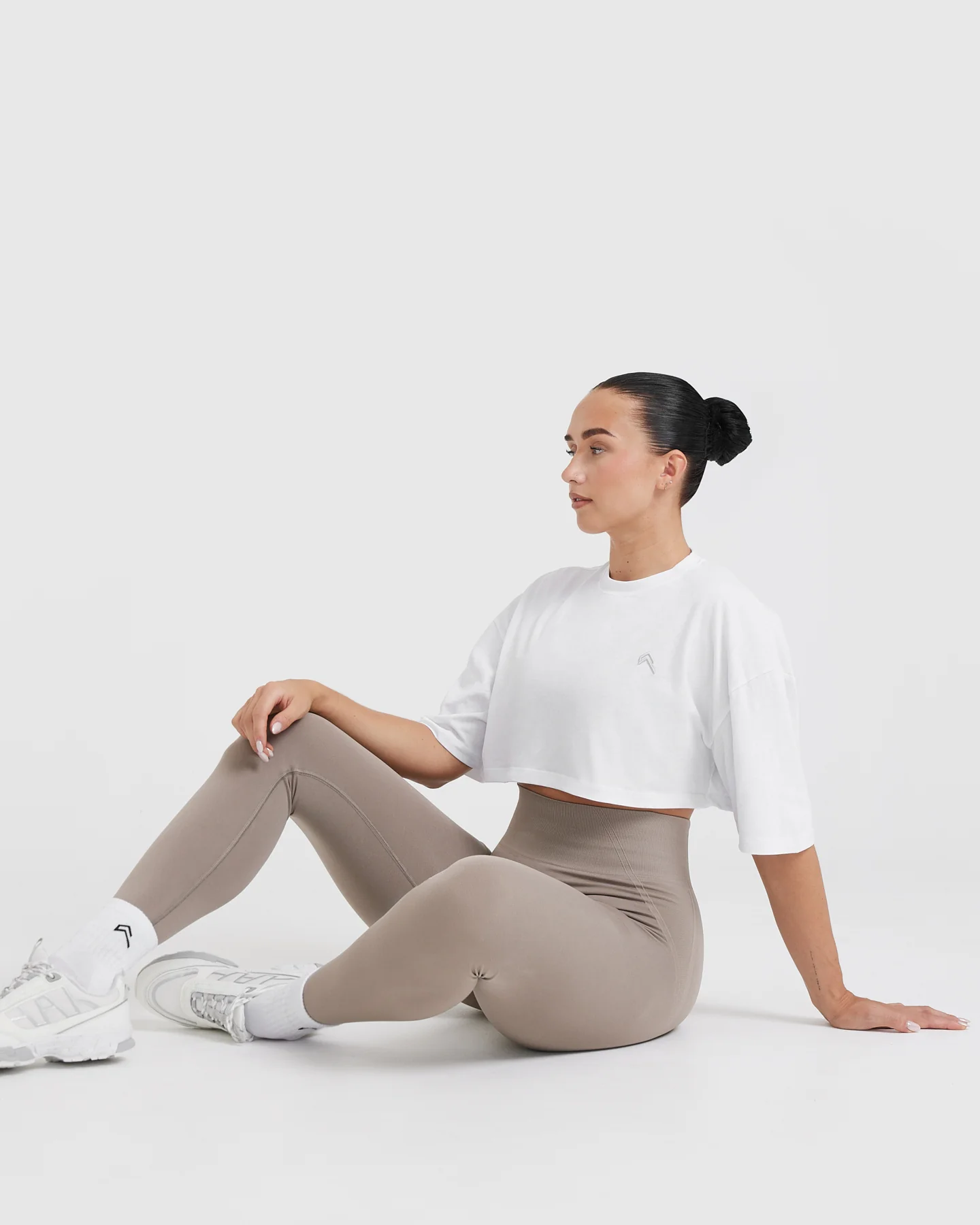 Classic Relaxed Crop Lightweight T-Shirt | White - Image 5