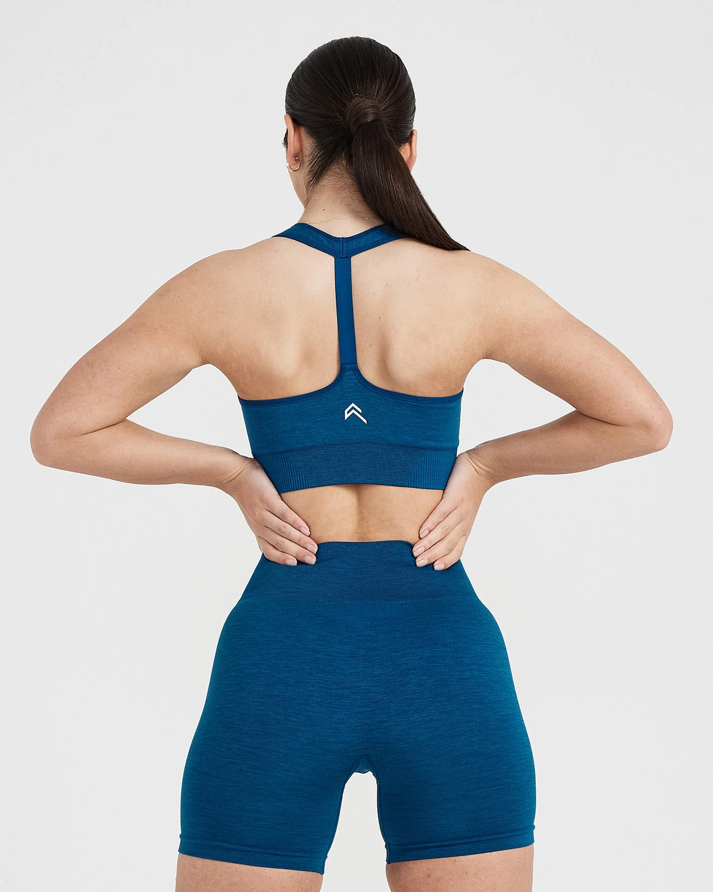 Classic Seamless 2.0 V Neck Bralette| Petrol Blue Marl
