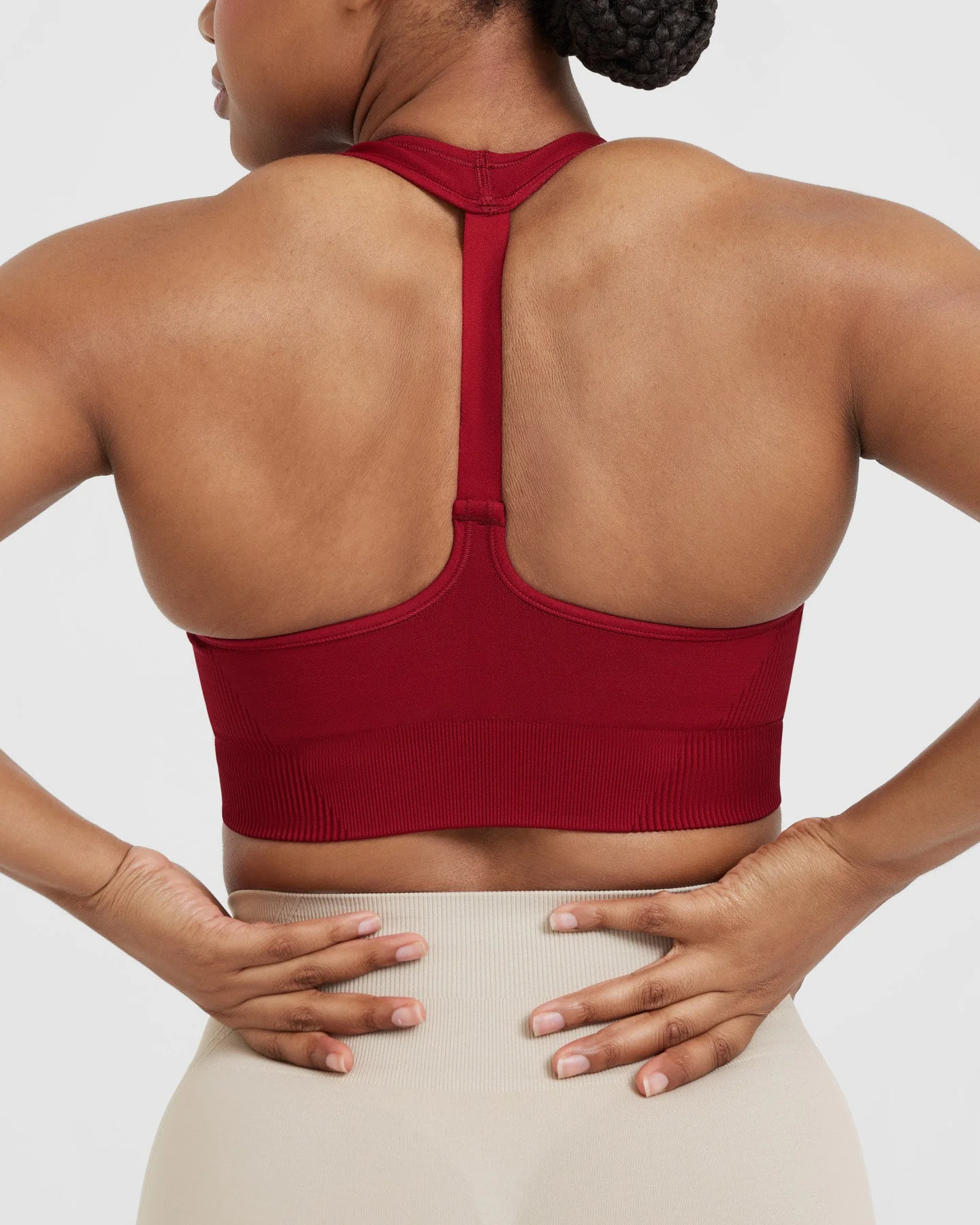 Classic Seamless 2.0 V Neck Bralette | Red Wine Marl - Image 5
