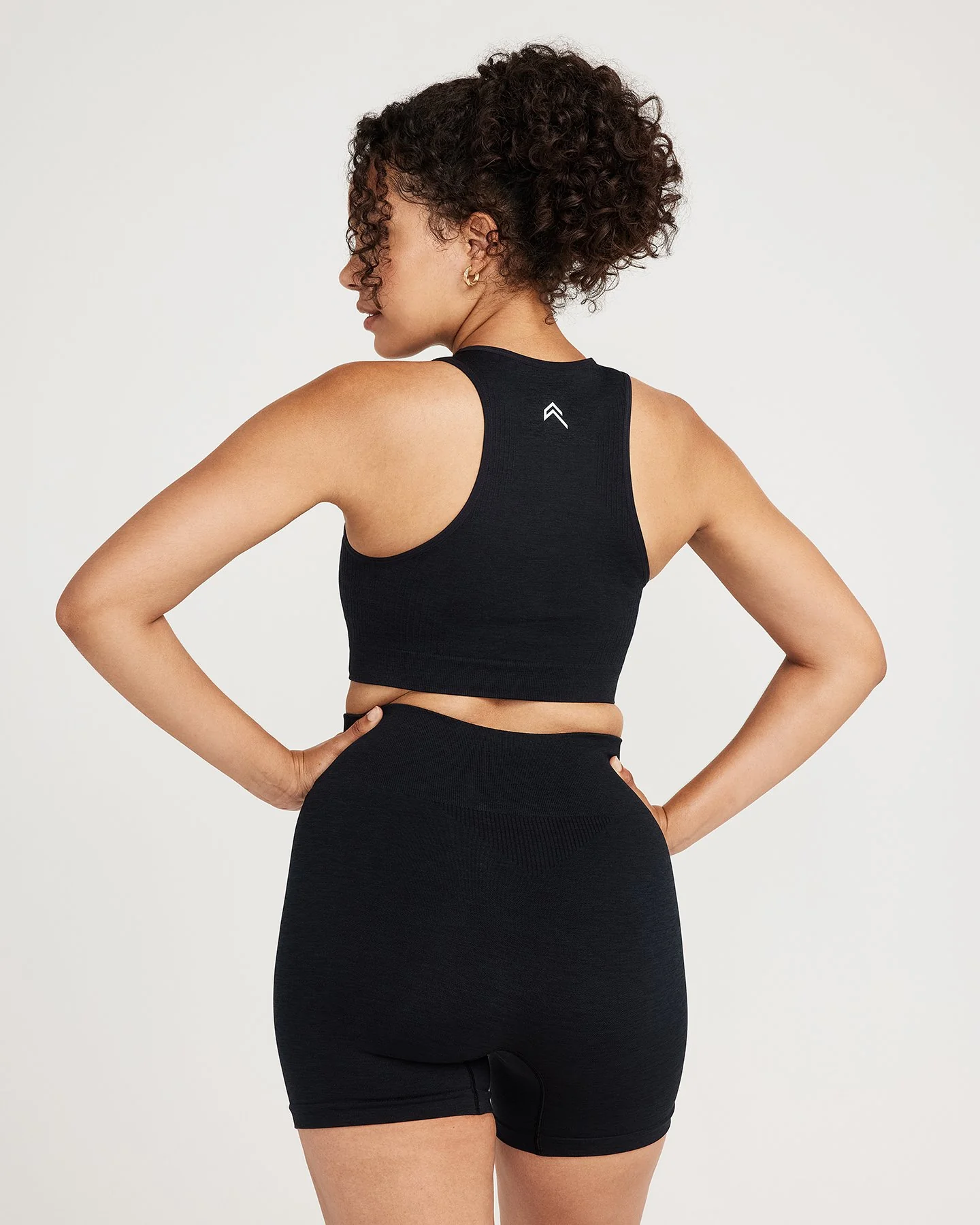 Classic Seamless Crop Top | Black Marl - Image 3