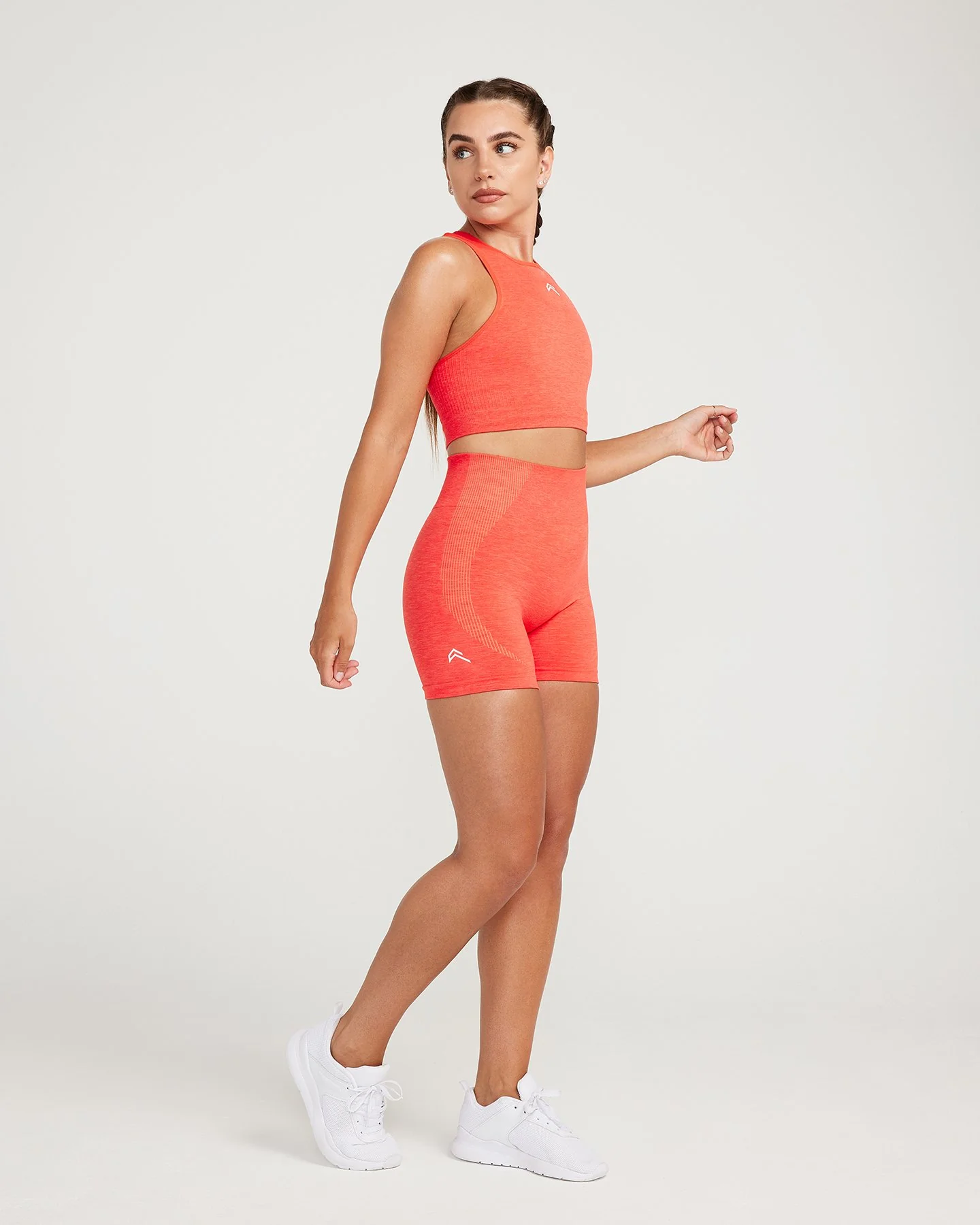 Classic Seamless Crop Top | Coral Marl - Image 2