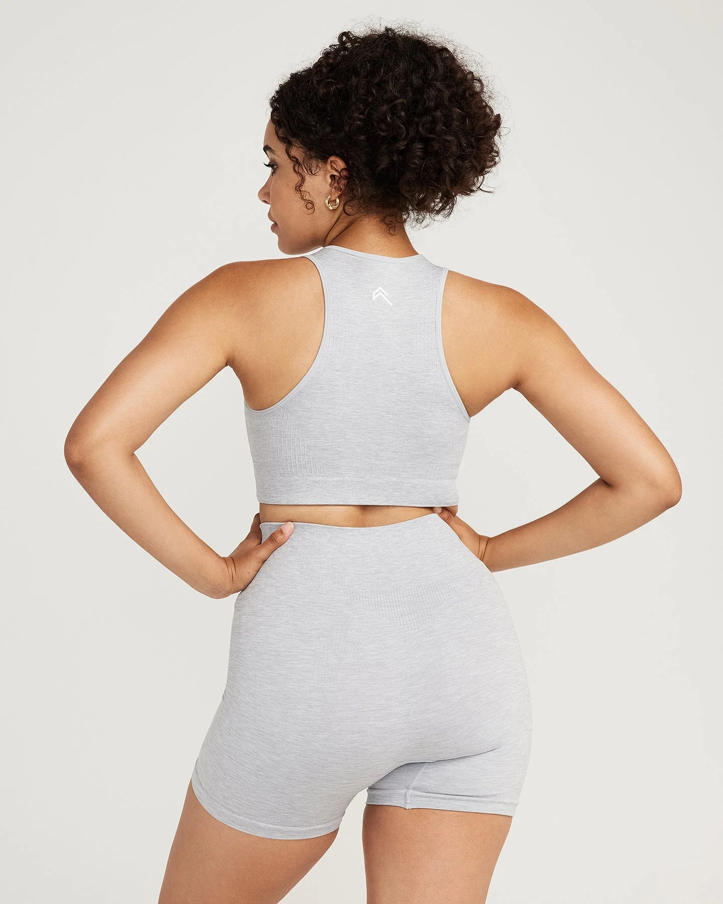 Classic Seamless Crop Top | Grey Marl - Image 3