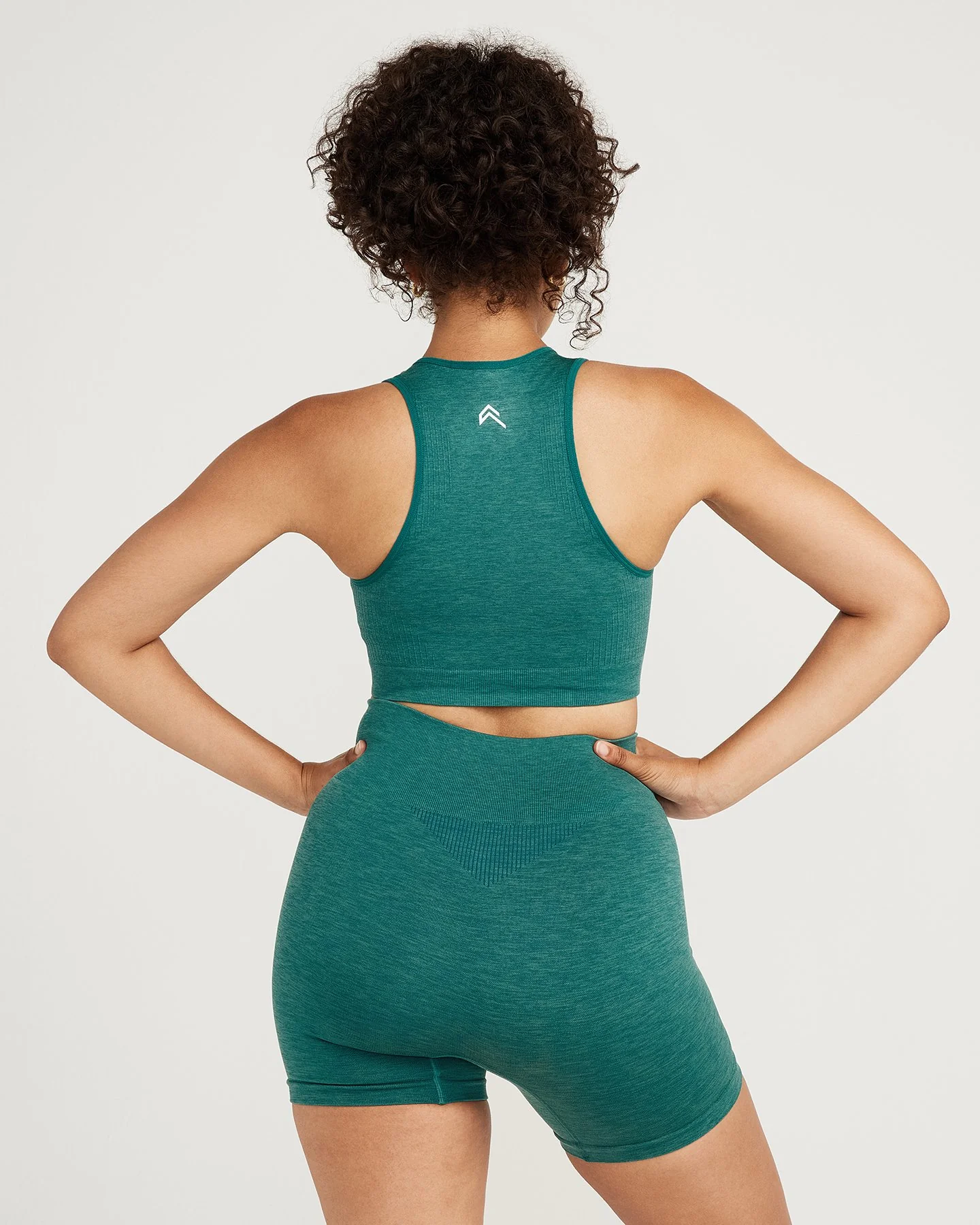 Classic Seamless Crop Top | Mineral Green Marl - Image 3