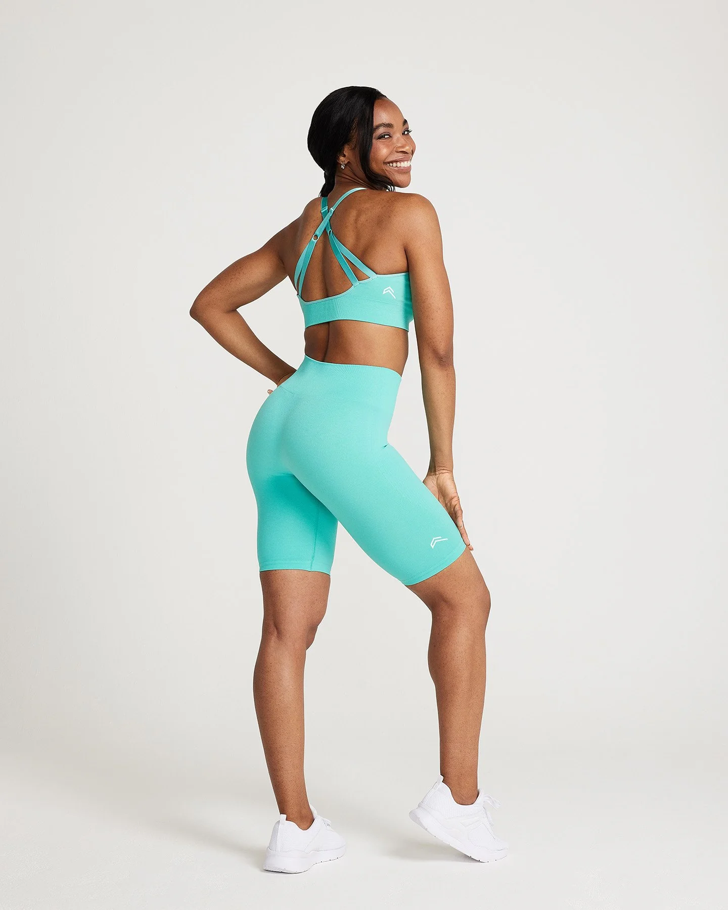Classic Seamless Cycling Shorts | Lagoon Marl - Image 2