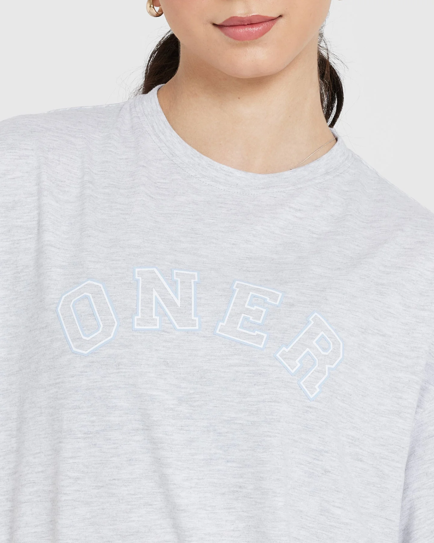 Classic Varsity Oversized Lightweight T-shirt | Light Grey Marl - Image 4