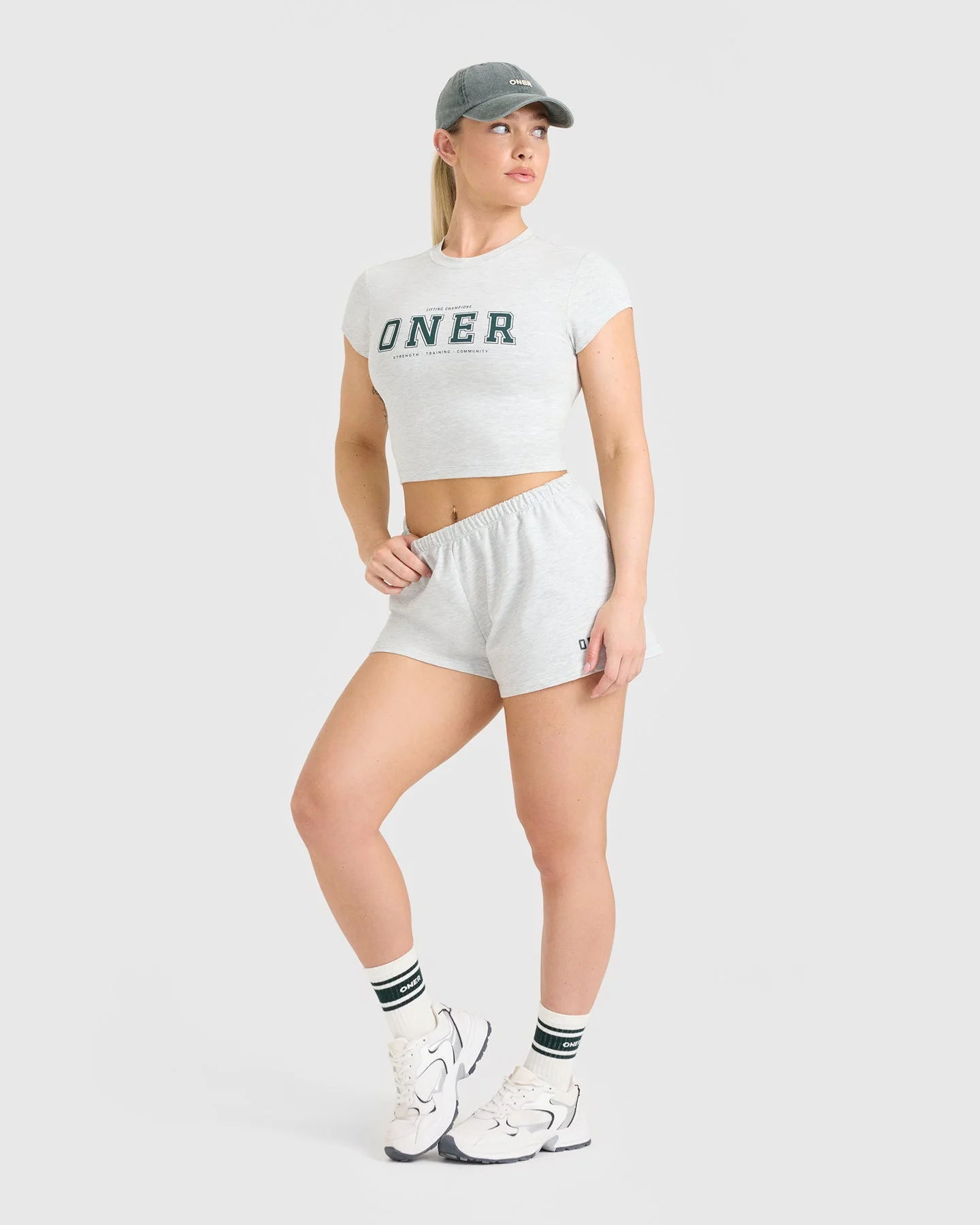 Cotton Baby T-Shirt with Printed Logo | Light Grey Marl - Image 3