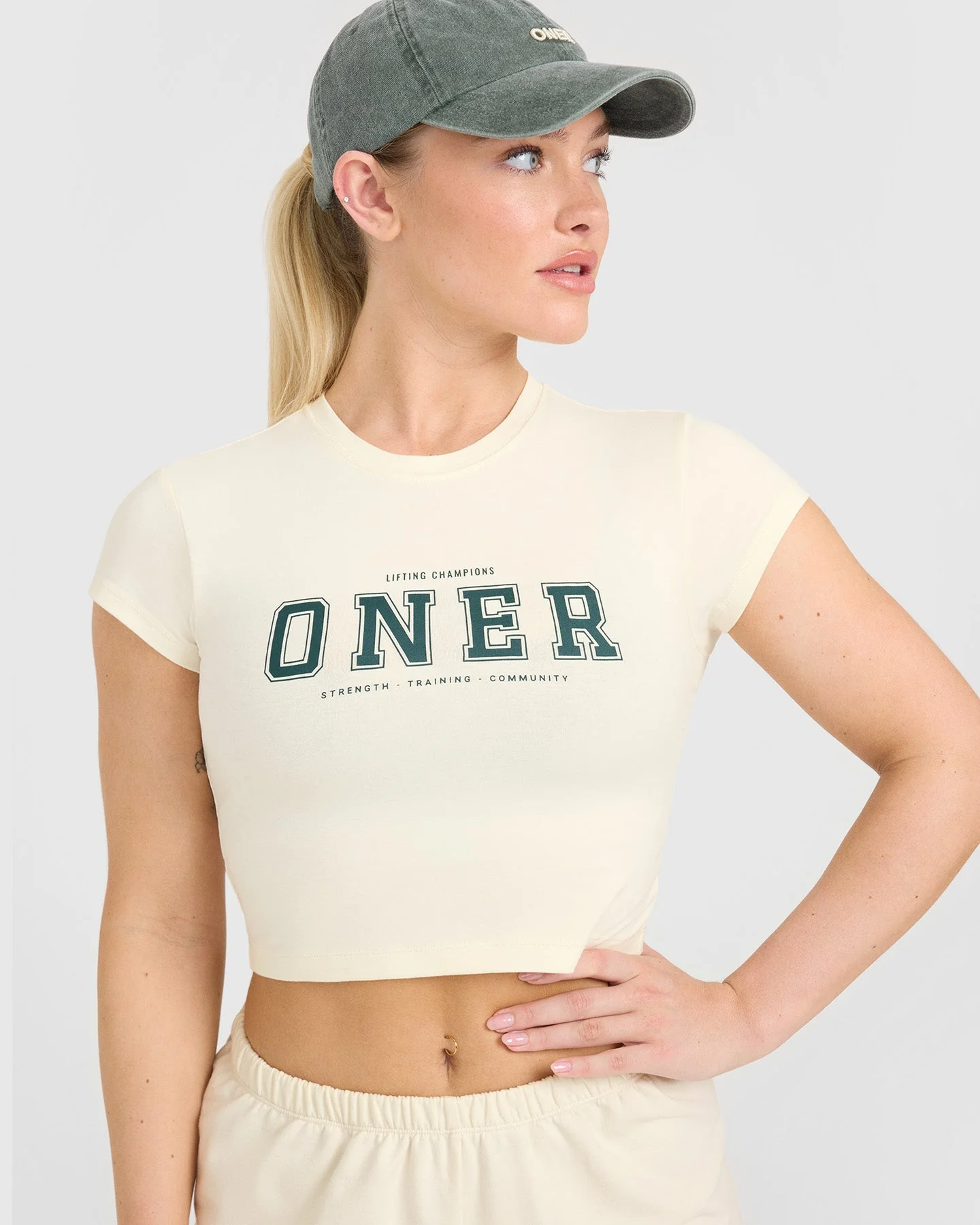 Cotton Baby T-Shirt with Printed Logo | Off White - Image 4