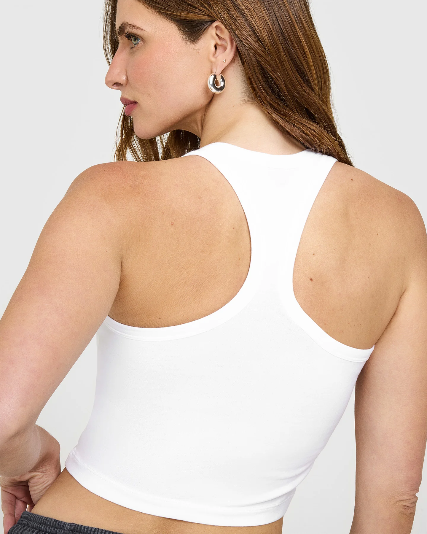 Cotton Fitted Mid Vest | White - Image 6