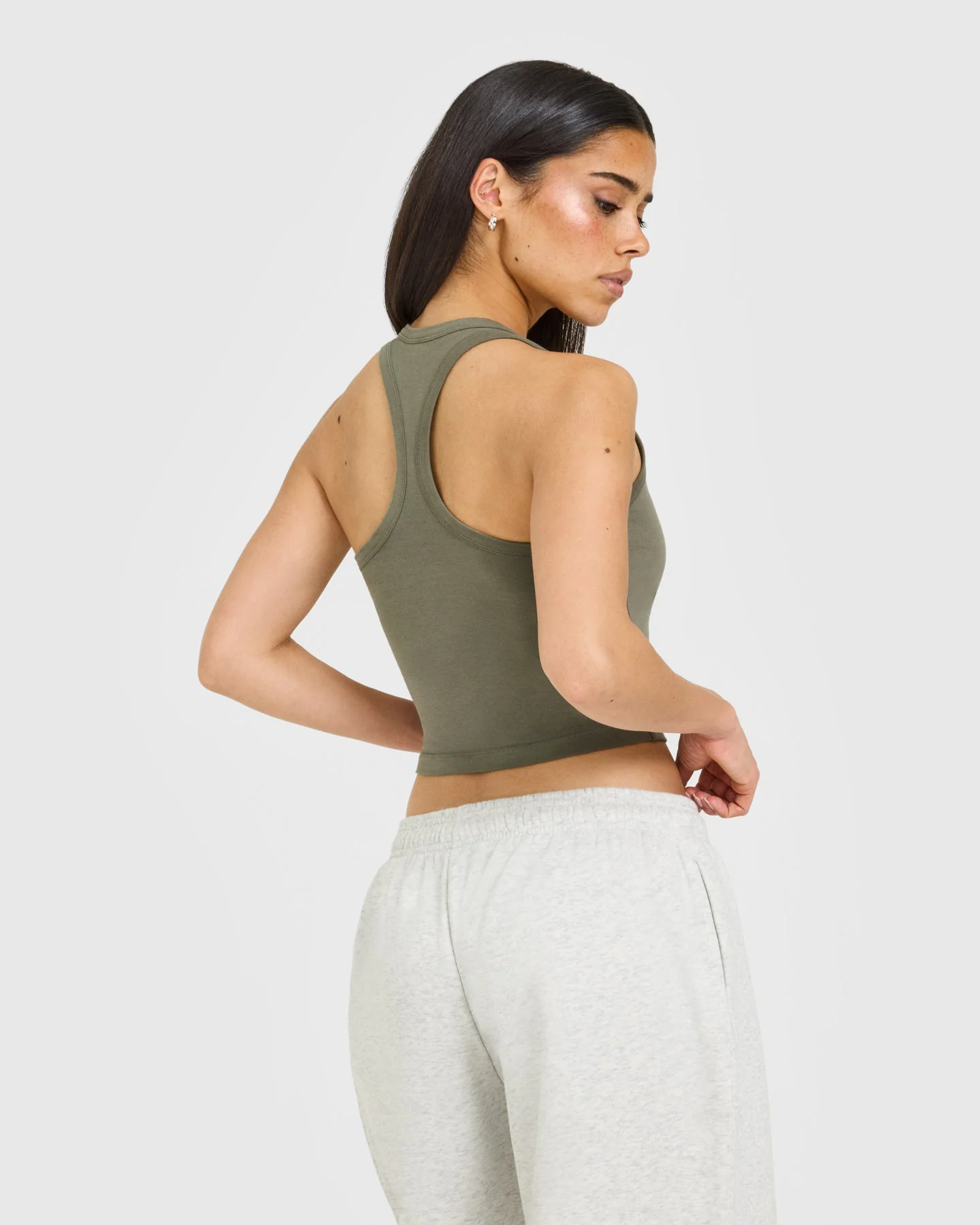 Cotton Fitted Mid Vest with Grey Logo | Alpine Green - Image 6