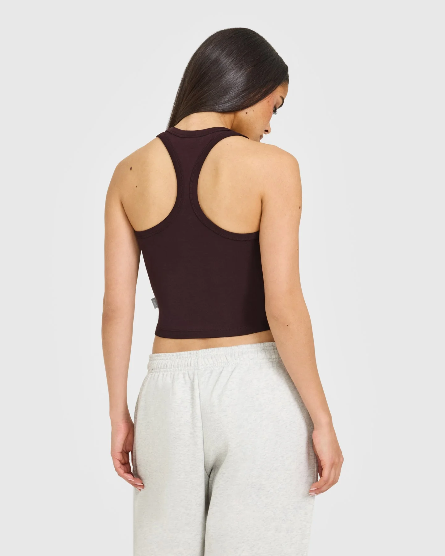 Cotton Fitted Mid Vest with Grey Logo | Plum Brown - Image 6