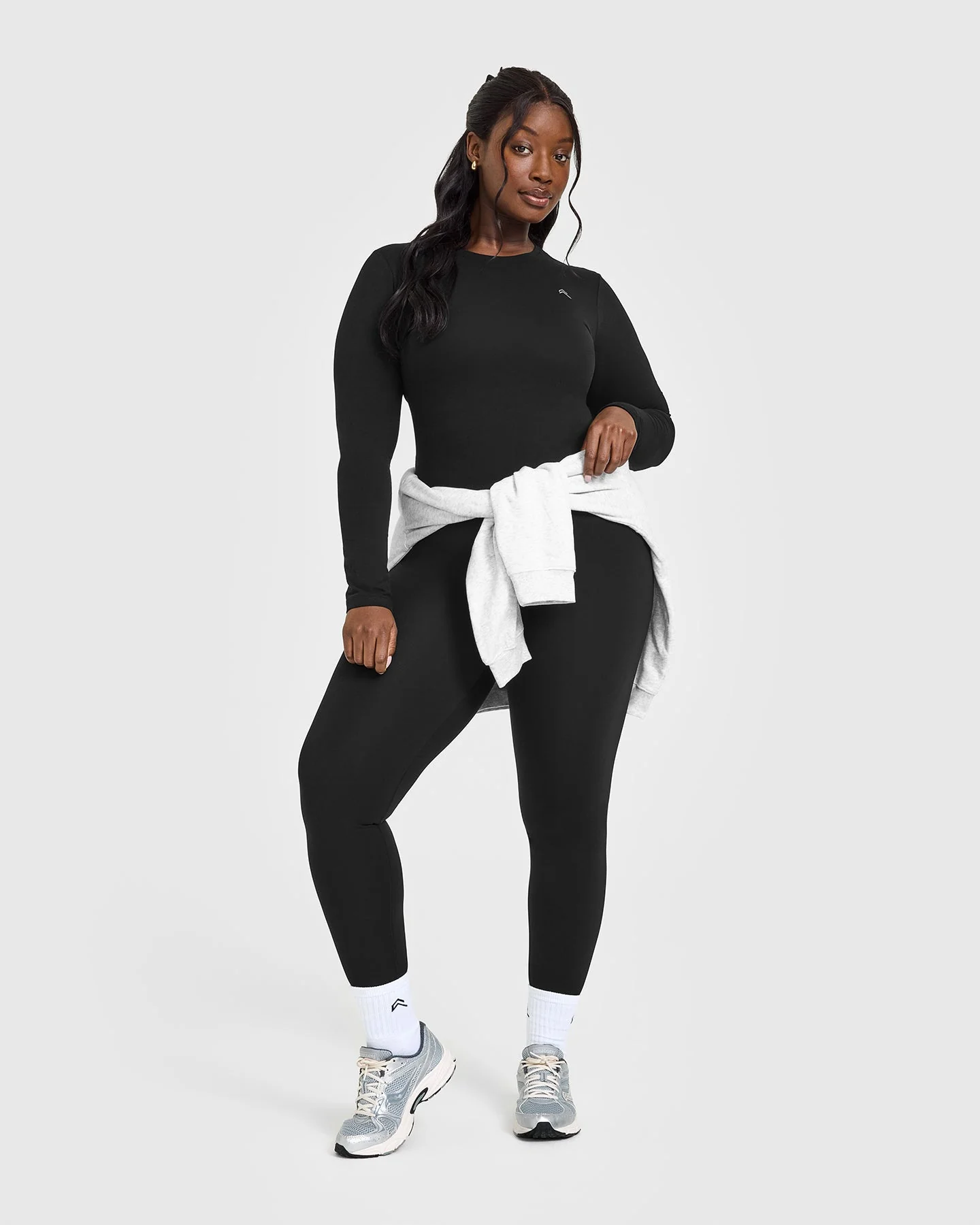 Cotton Icon Long Sleeve Top | Black - Image 3