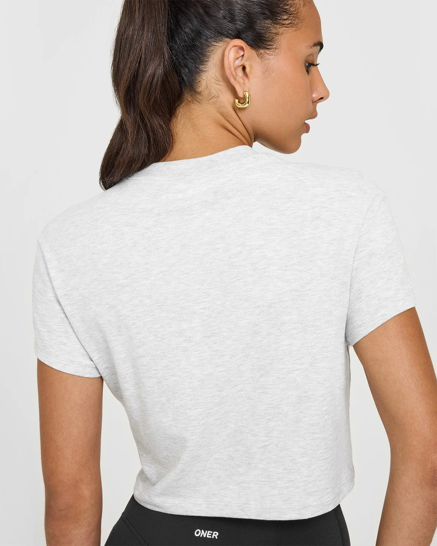 Cotton Relaxed T-Shirt | Light Grey Marl - Image 6