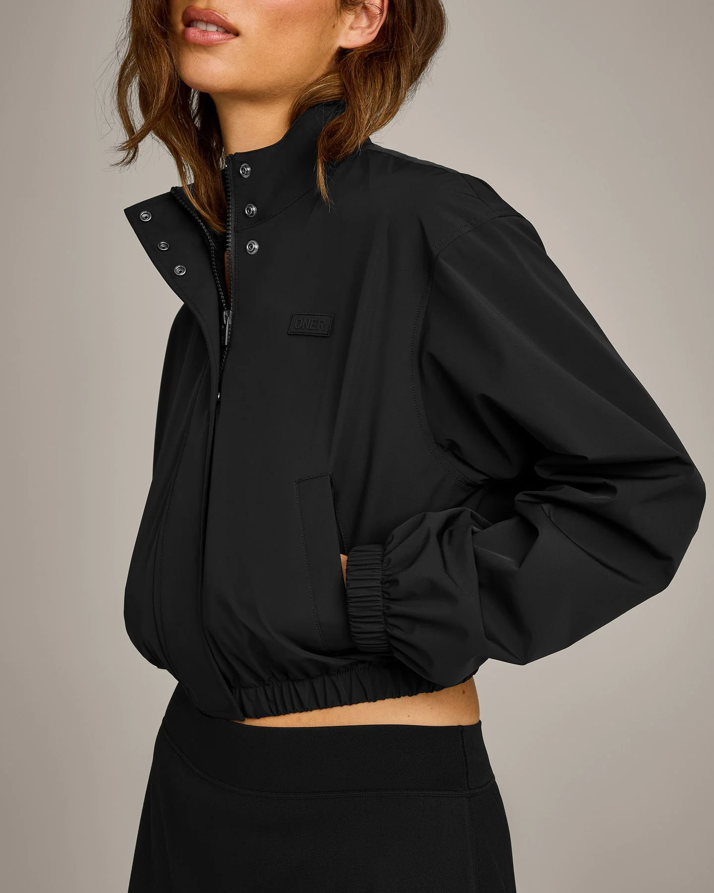 Cropped Bomber Jacket | Black - Image 6