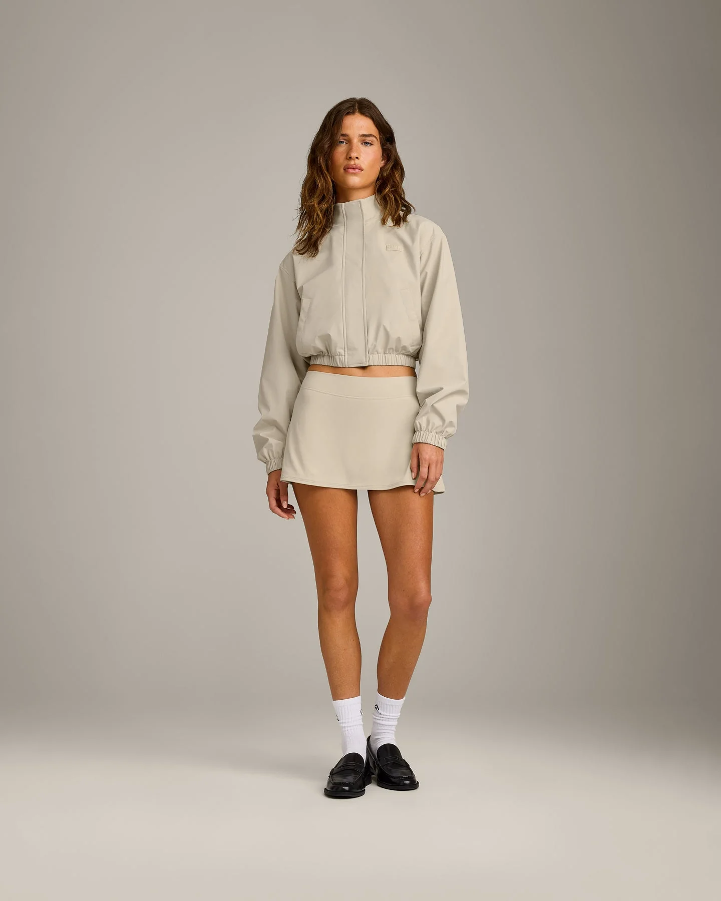 Cropped Bomber Jacket | Oatmeal - Image 3
