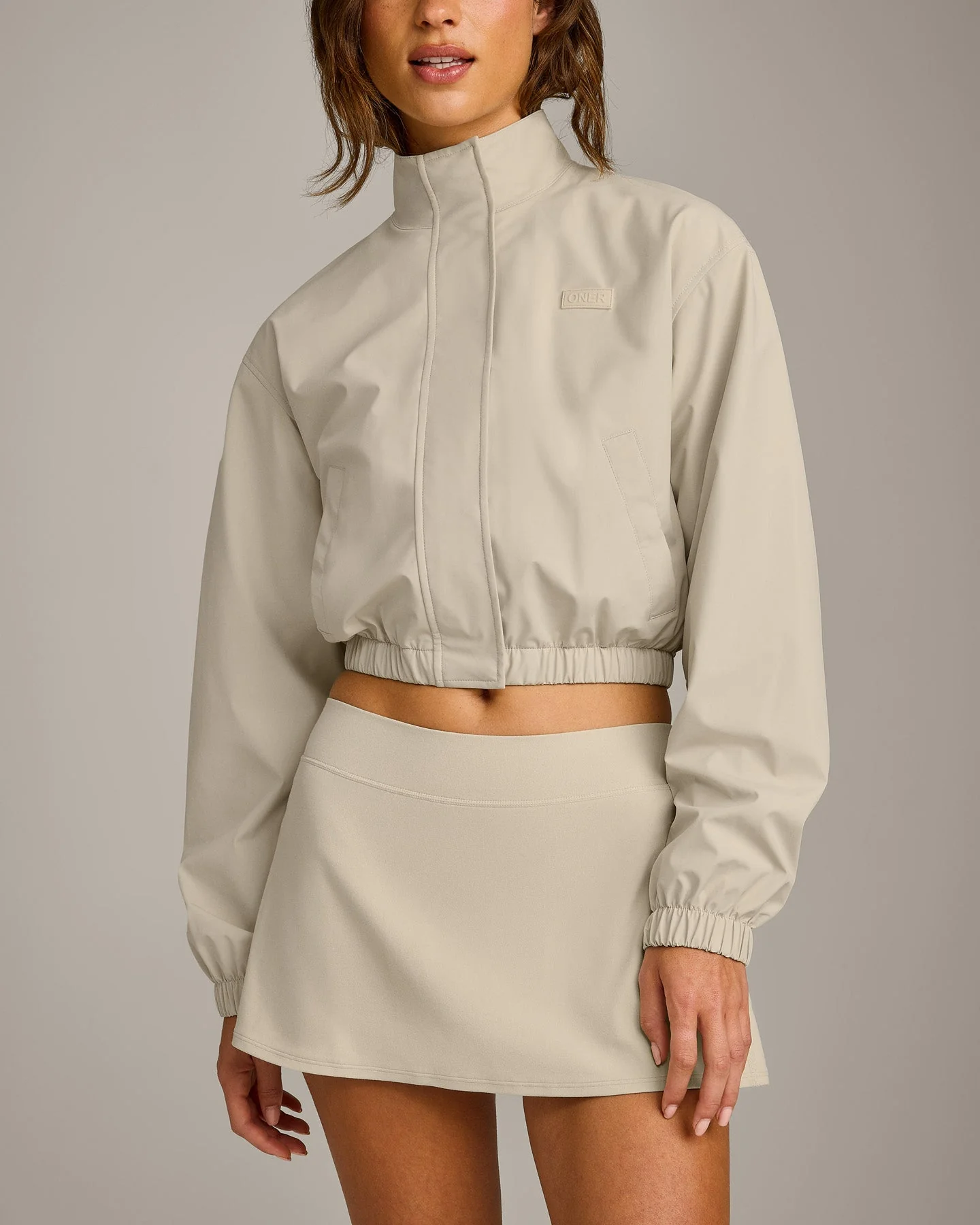 Cropped Bomber Jacket | Oatmeal - Image 4