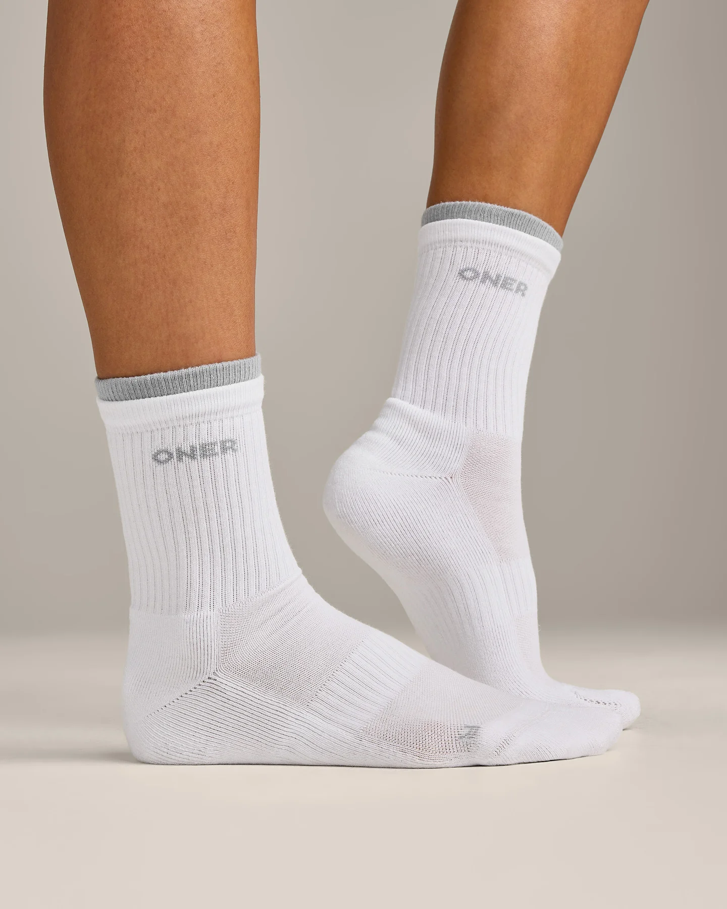 Double Layer Crew Socks 2 Pack | White - Image 6