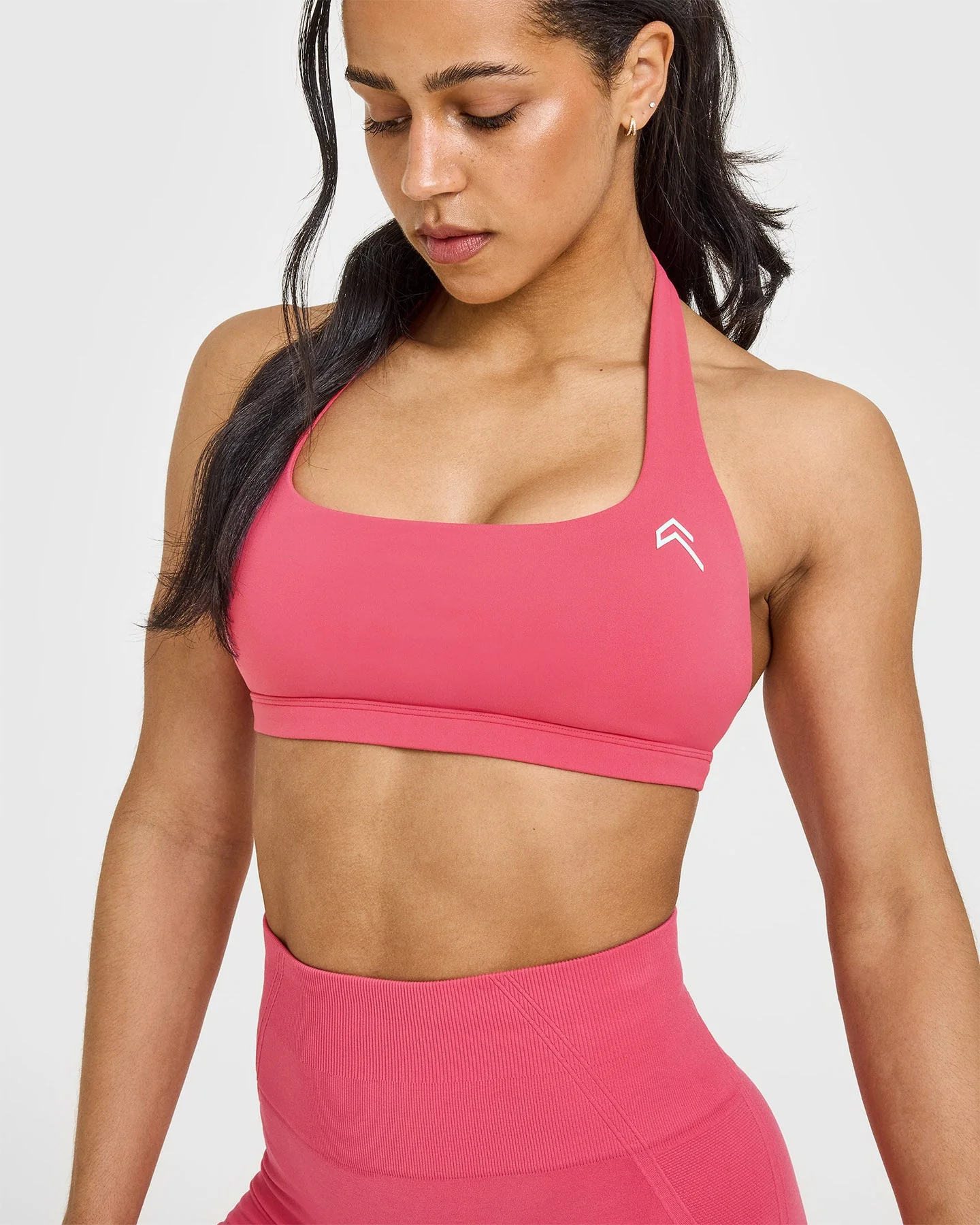 EasyLift™ Halter Bralette with White Logo | Velvet Pink - Image 3