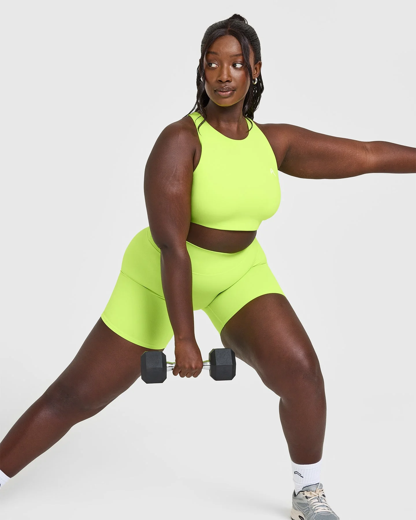 EasyLift™ High Neck Sports Bra with White Logo | Citrus Green - Image 6