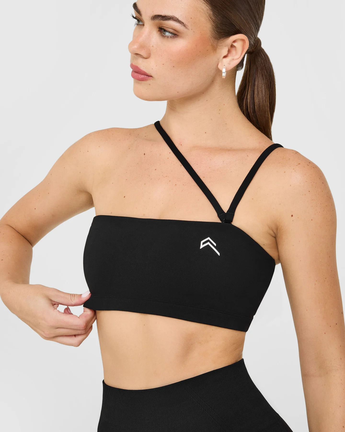 EasyLift™ Multi Way Bandeau Bralette with White Logo | Black - Image 2